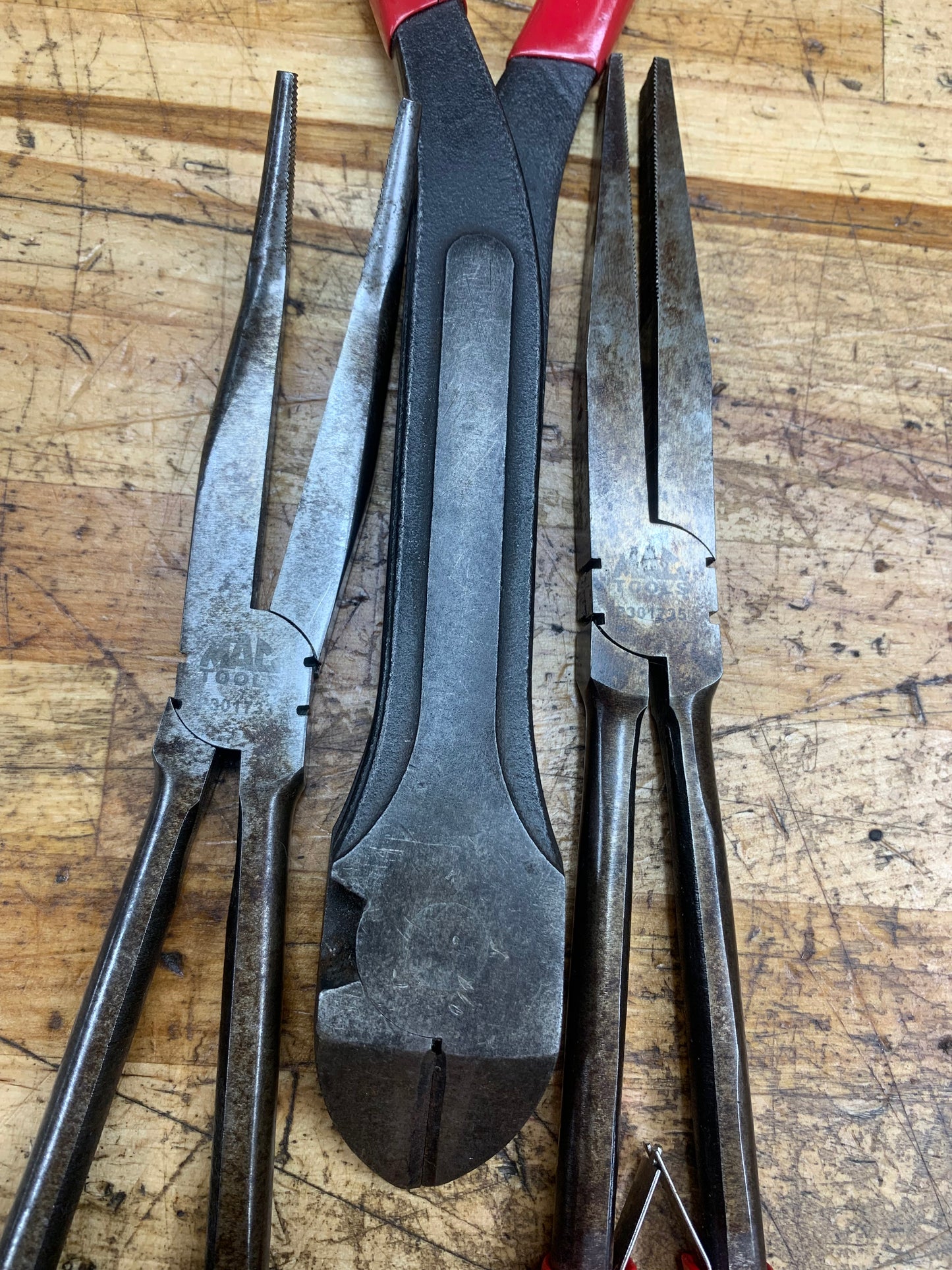 Mac Tools 3pc Long Plier Bundle: Duckbill, Bent Needle Nose, Side Cutters