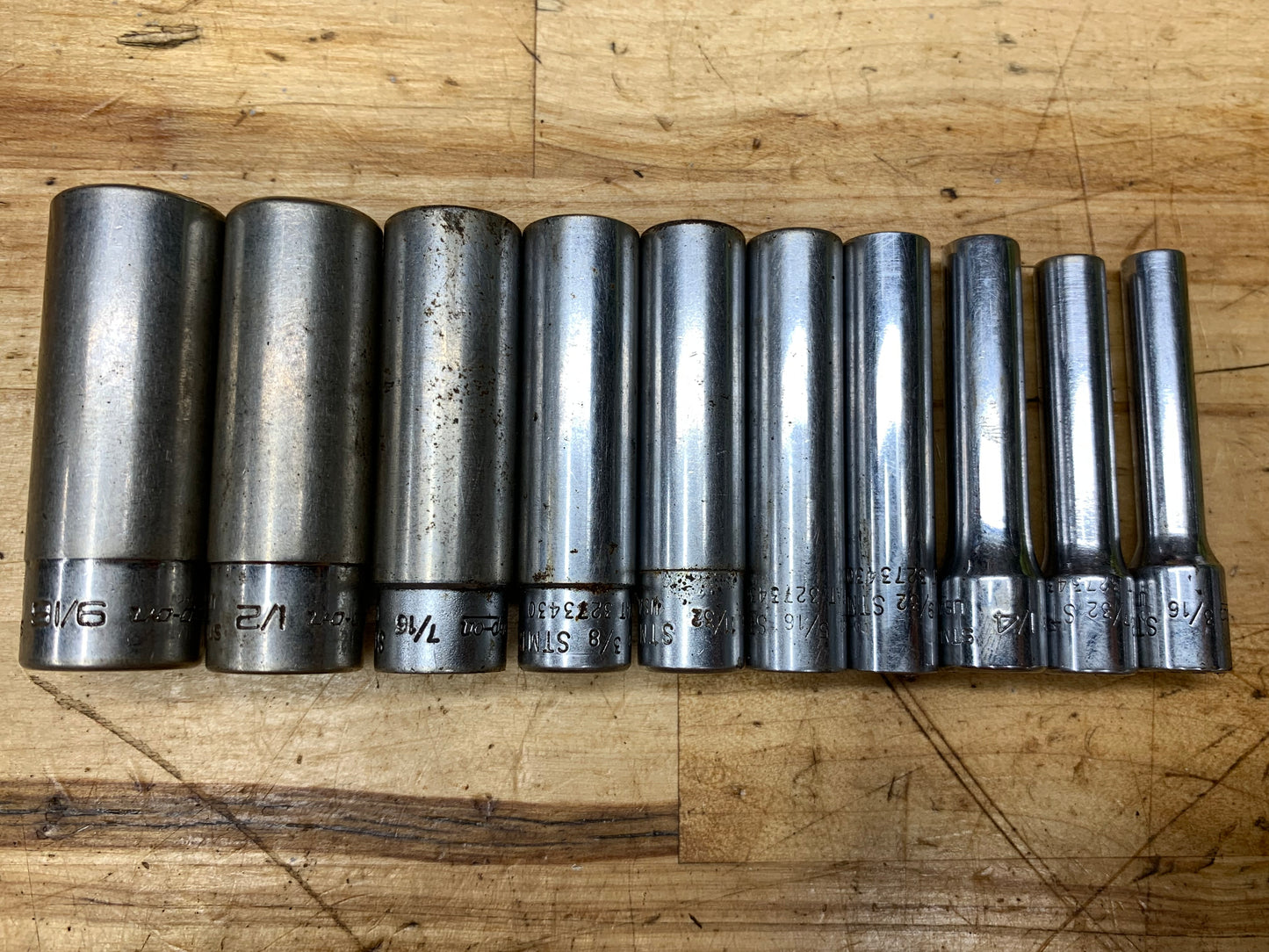 Snap On 1/4” SAE Deep Socket Set 10pc USA 110STMY