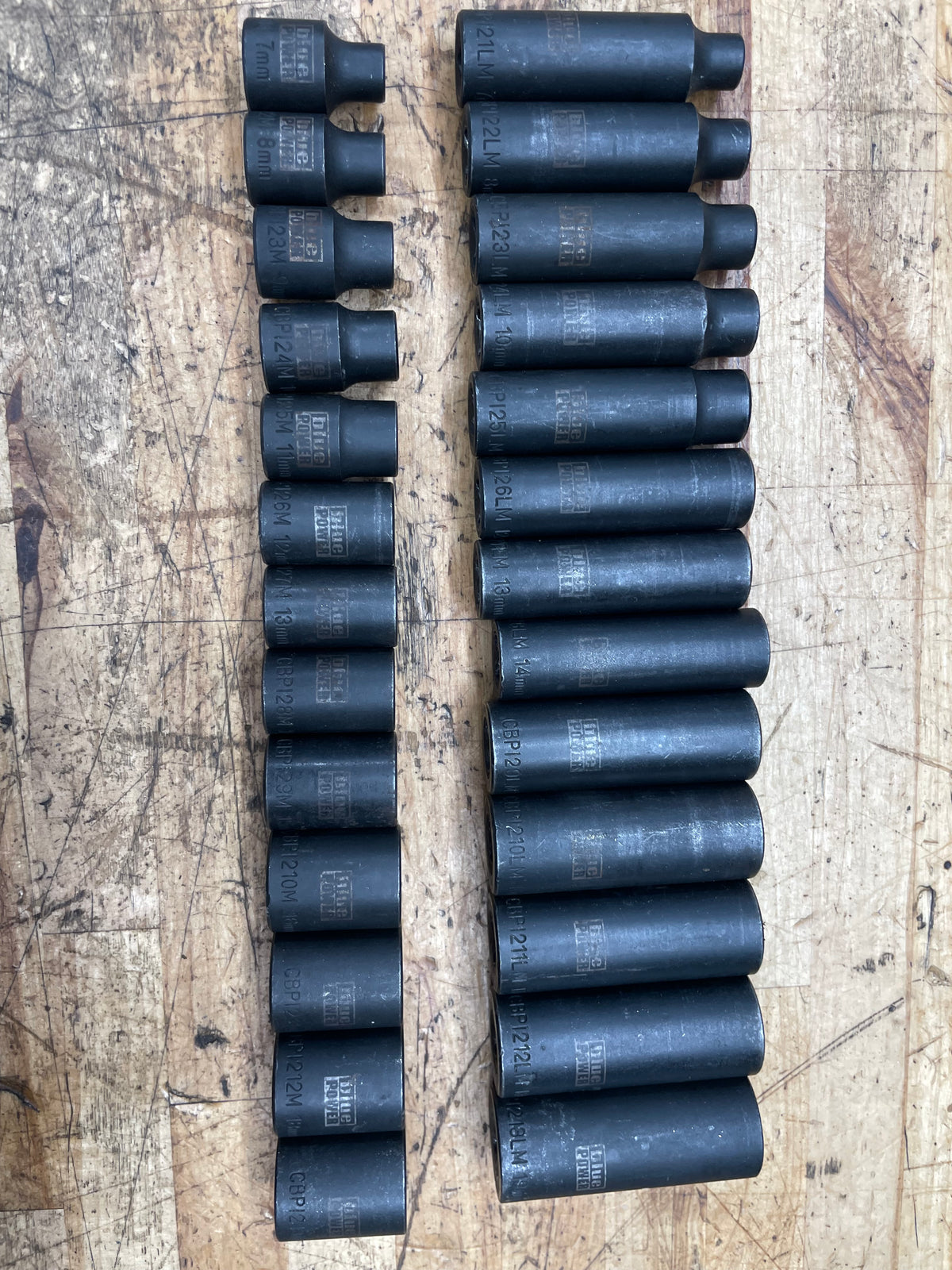 Blue Power 3/8” Metric Impact Deep/Shallow Socket Sets 26pc 7-19mm