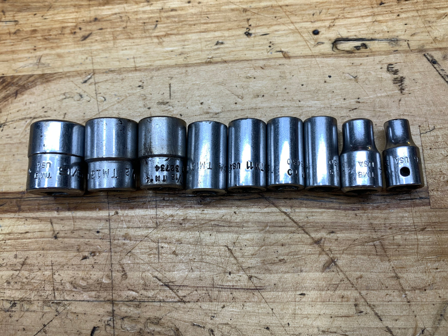 Snap On 1/4" SAE Shallow Socket Set 9pc. USA