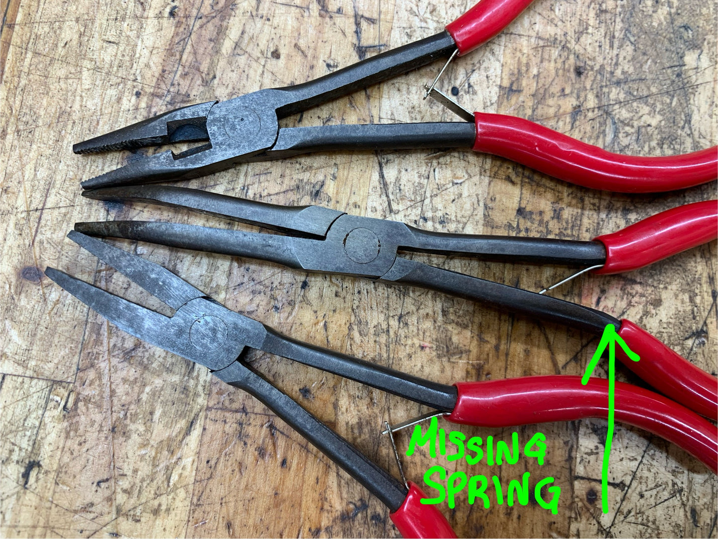 Mac Tools Mini Long Pliers 3pc: Needle Nose, Bent NN, Duckbill