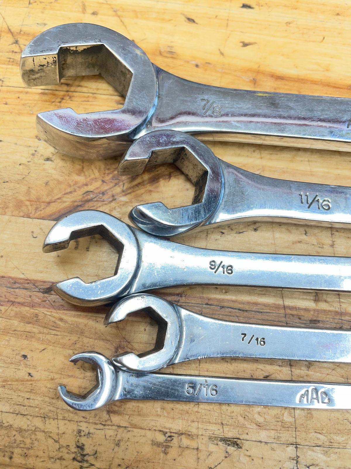 Mac Tools SAE Flare Line Wrench Set* 5pc 5/16”-7/8” USA