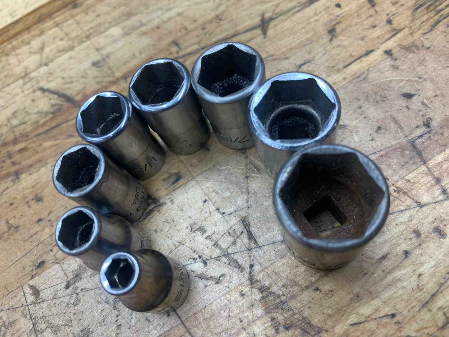 Snap On 1/4" SAE Shallow Socket Set 8pc USA