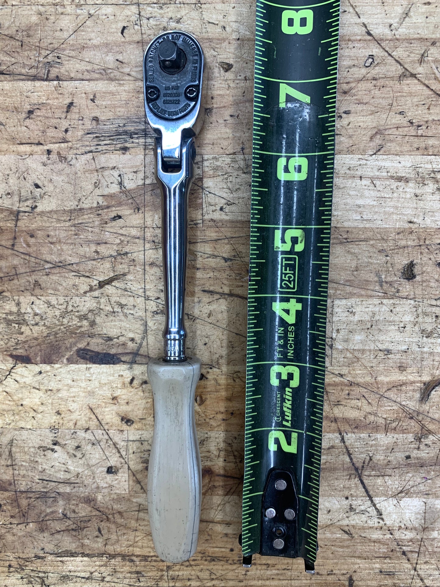 Snap On 1/4" Flex Head Combat Tan Hard Handle Ratchet USA THLFD72