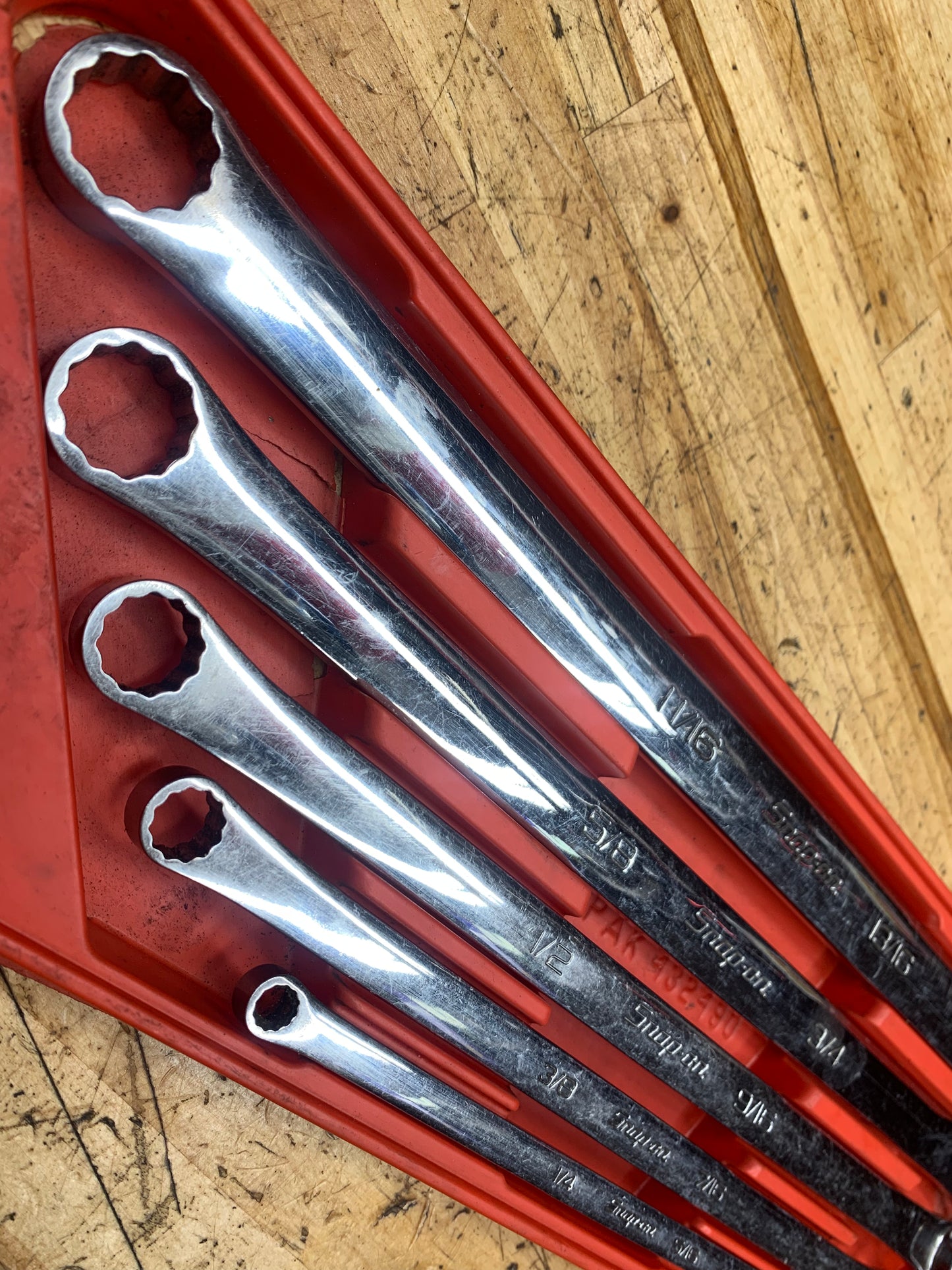 Snap On SAE Zero Offset Long Box Wrench Set 5pc USA XDHF605