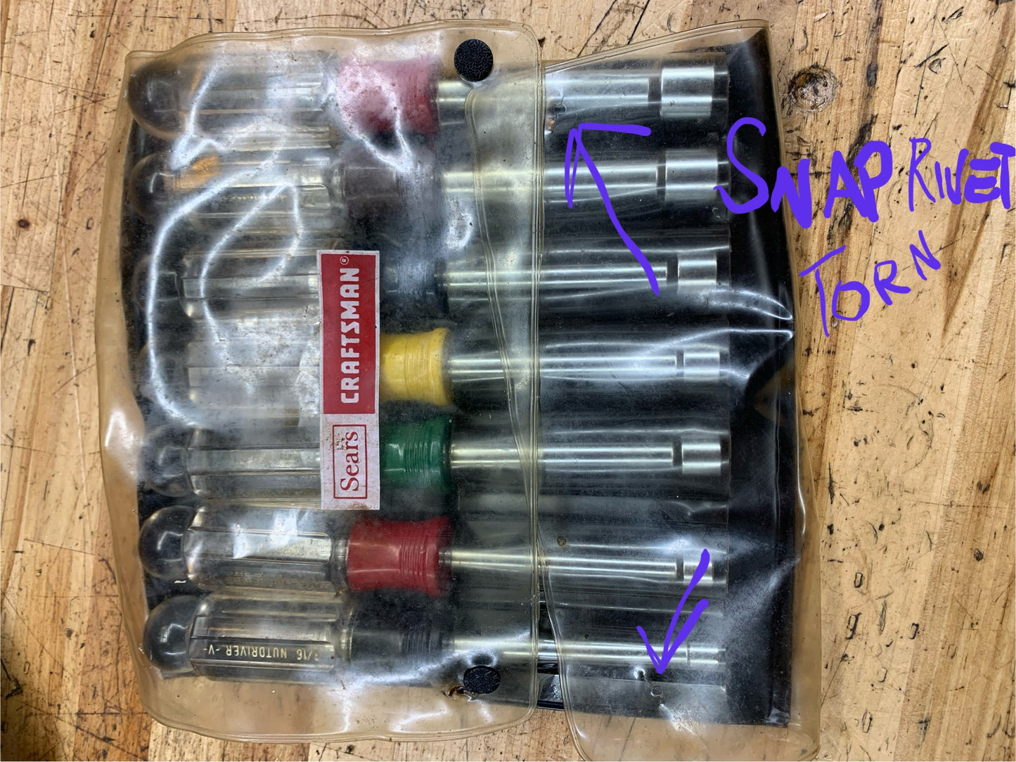 Craftsman SAE Nut Driver Pouch Set 7pc USA 94196