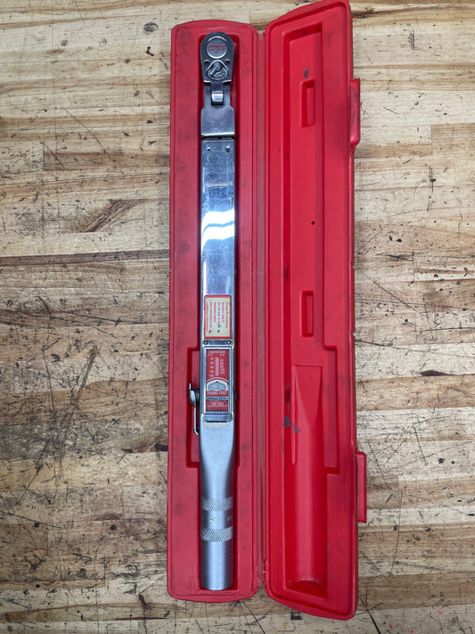 Snap On 1/2” Torque Wrench 20-100 ft lb. Click Style USA TQR100A