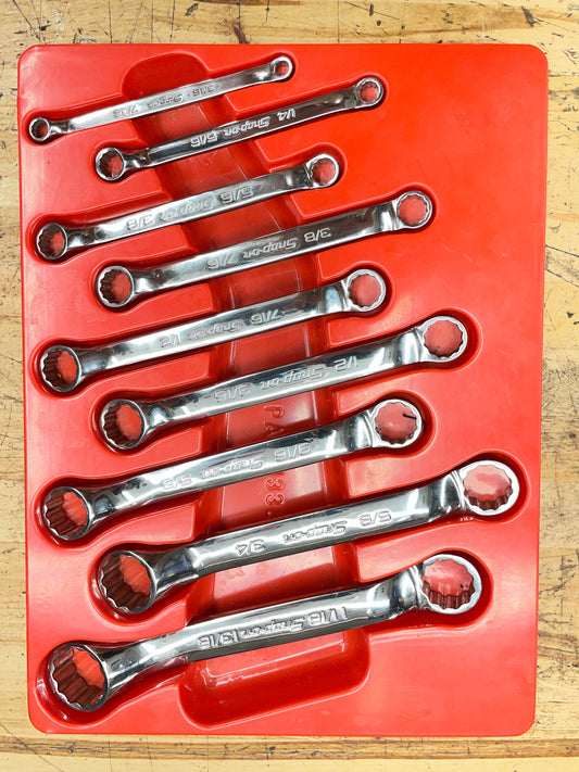 Snap On Metric Short Pattern 9pc Box Wrench Set 3/16”-13/16” USA XS609