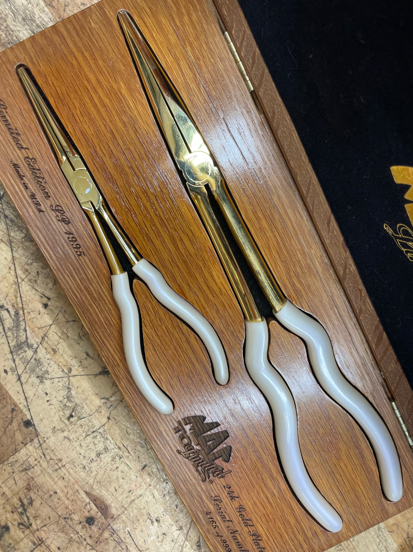 Mac Tools 1995 Limited Edition 24k Gold Plated Needle Nose Plier Set USA 4,195/9,999 SP1995