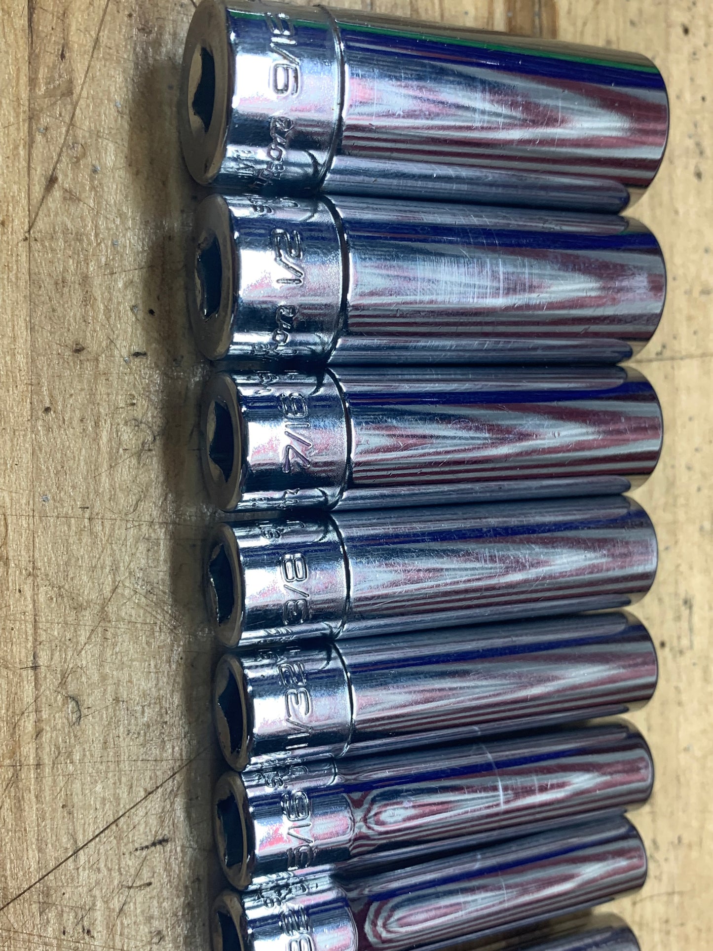 Snap On 1/4” SAE deep socket set 10pc.  110YTMSY