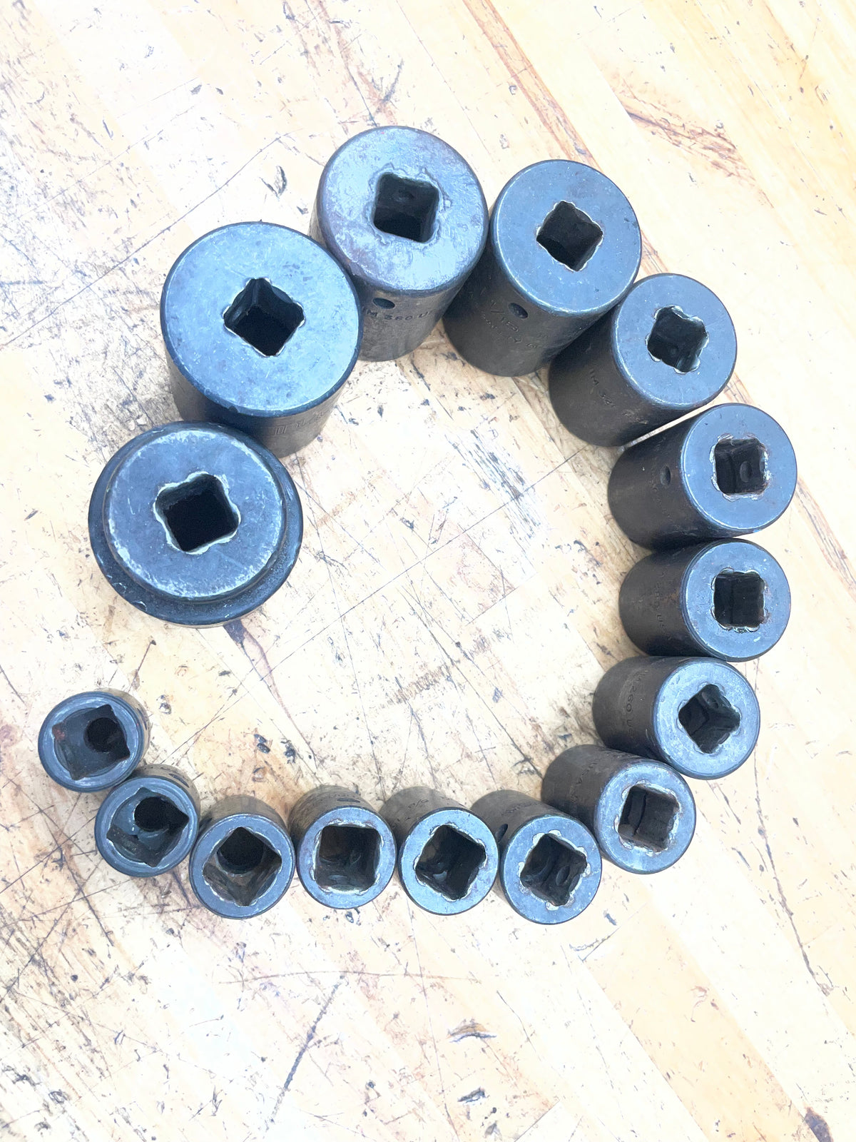Snap On 1/2” SAE Impact Shallow Socket Set 15pc 3/8”-1-5/16” USA