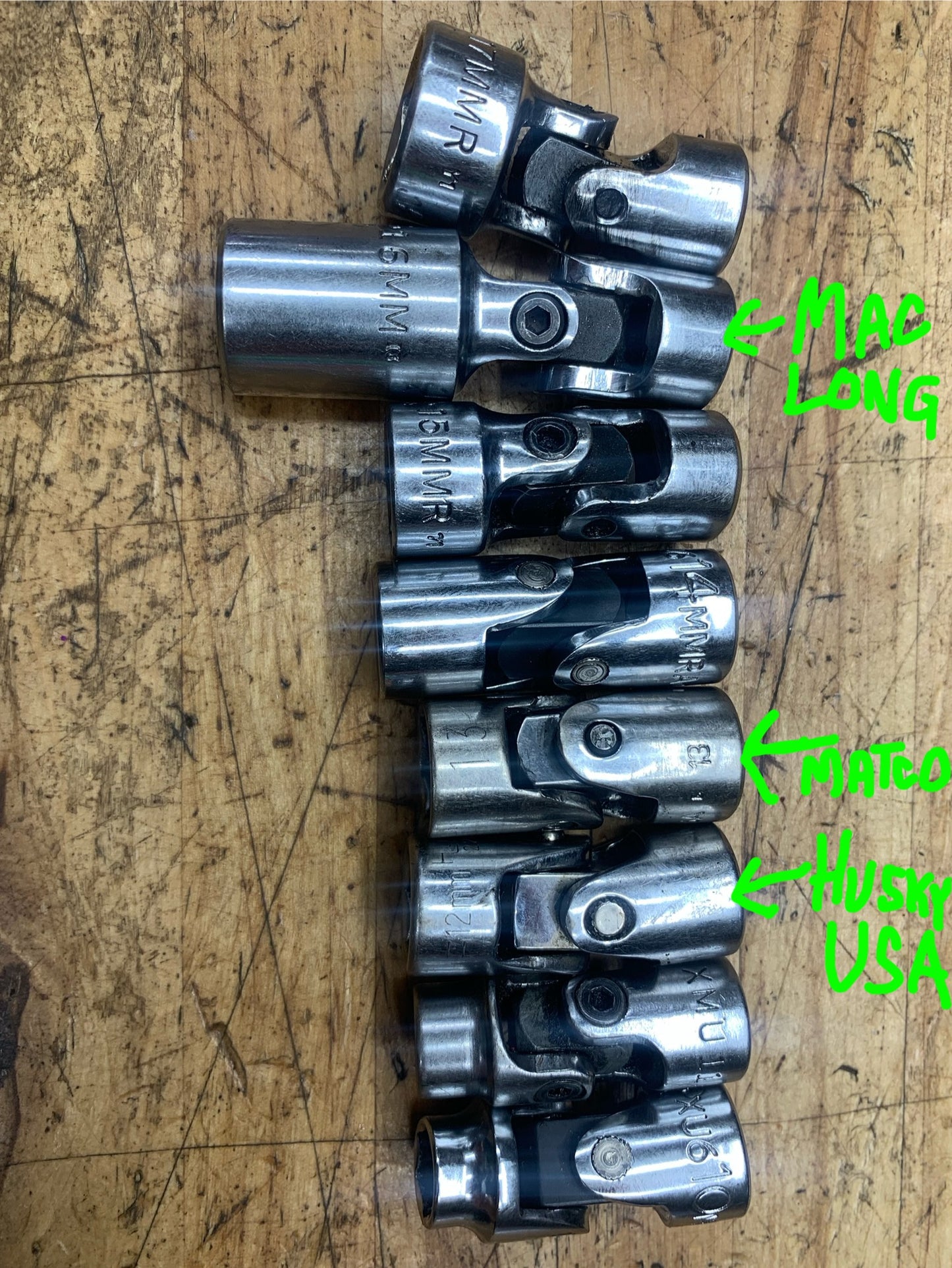 Mac* 3/8" Metric Swivel Universal Socket Set 8pc USA
