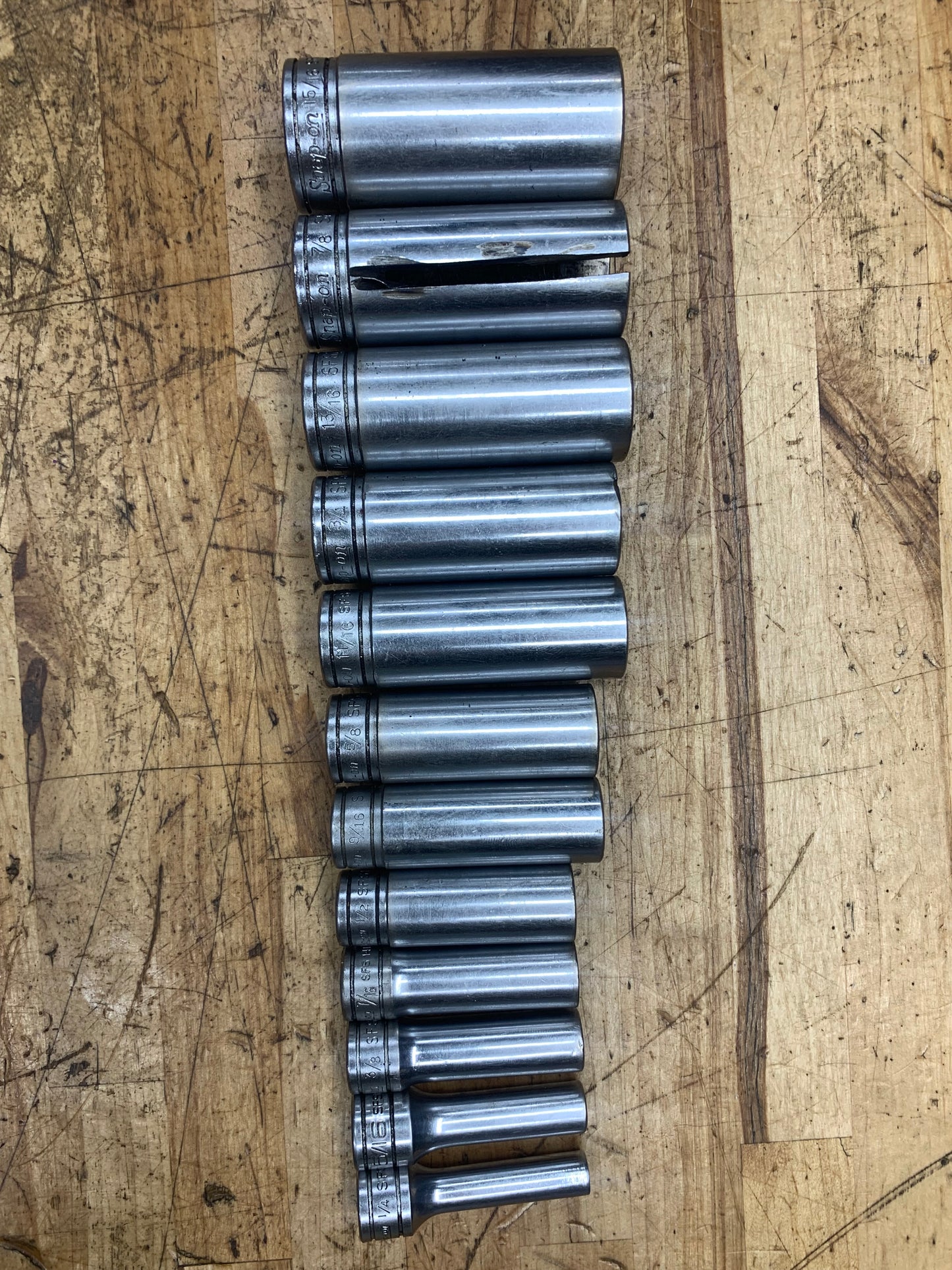 Snap On 3/8" SAE Deep Socket Set 12pc USA