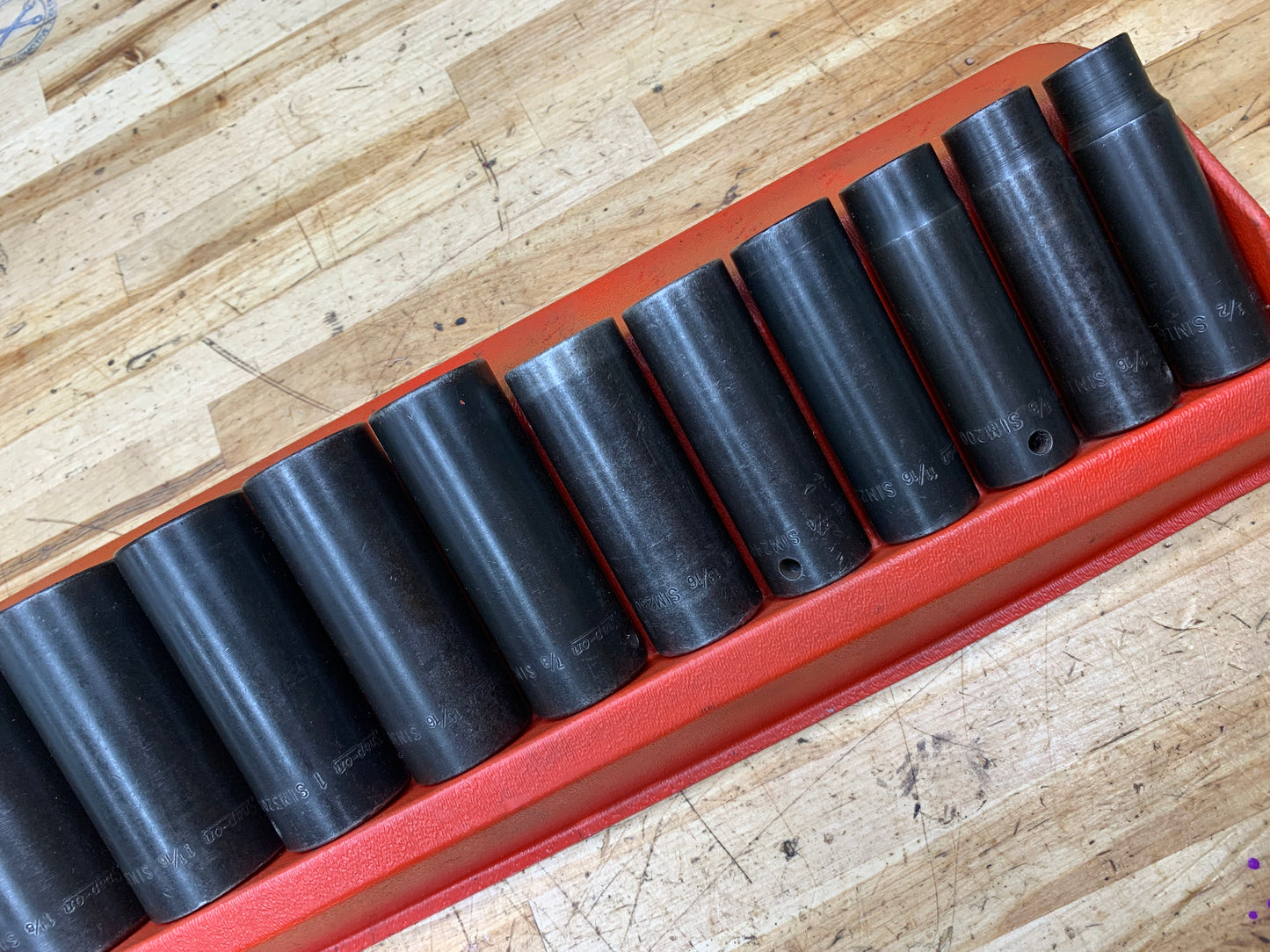 Snap On 1/2" SAE Impact Deep Socket Set 13pc USA 313SIMA