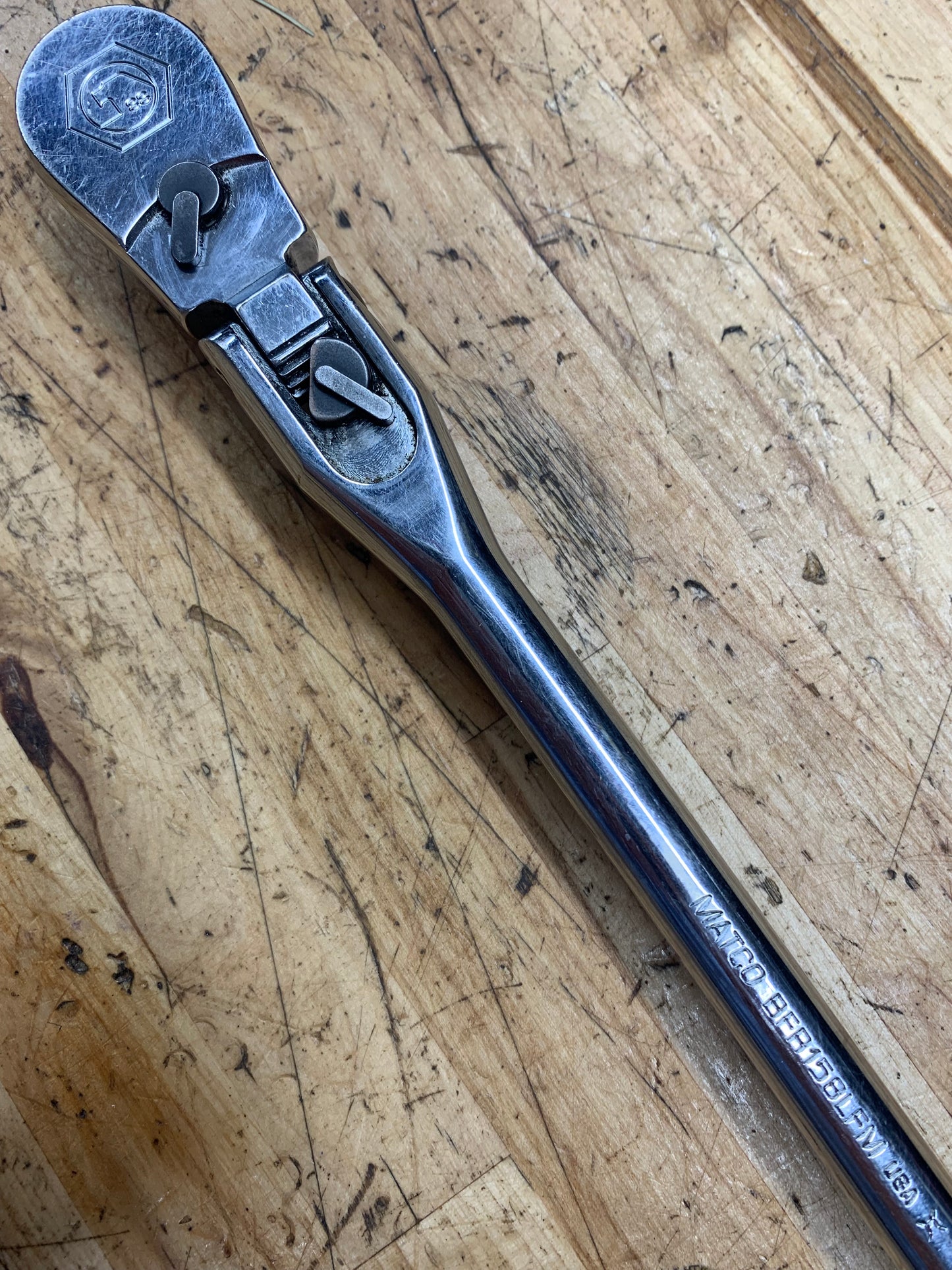 Matco 3/8" Locking Flex Head Long Ratchet USA BFR158LFM