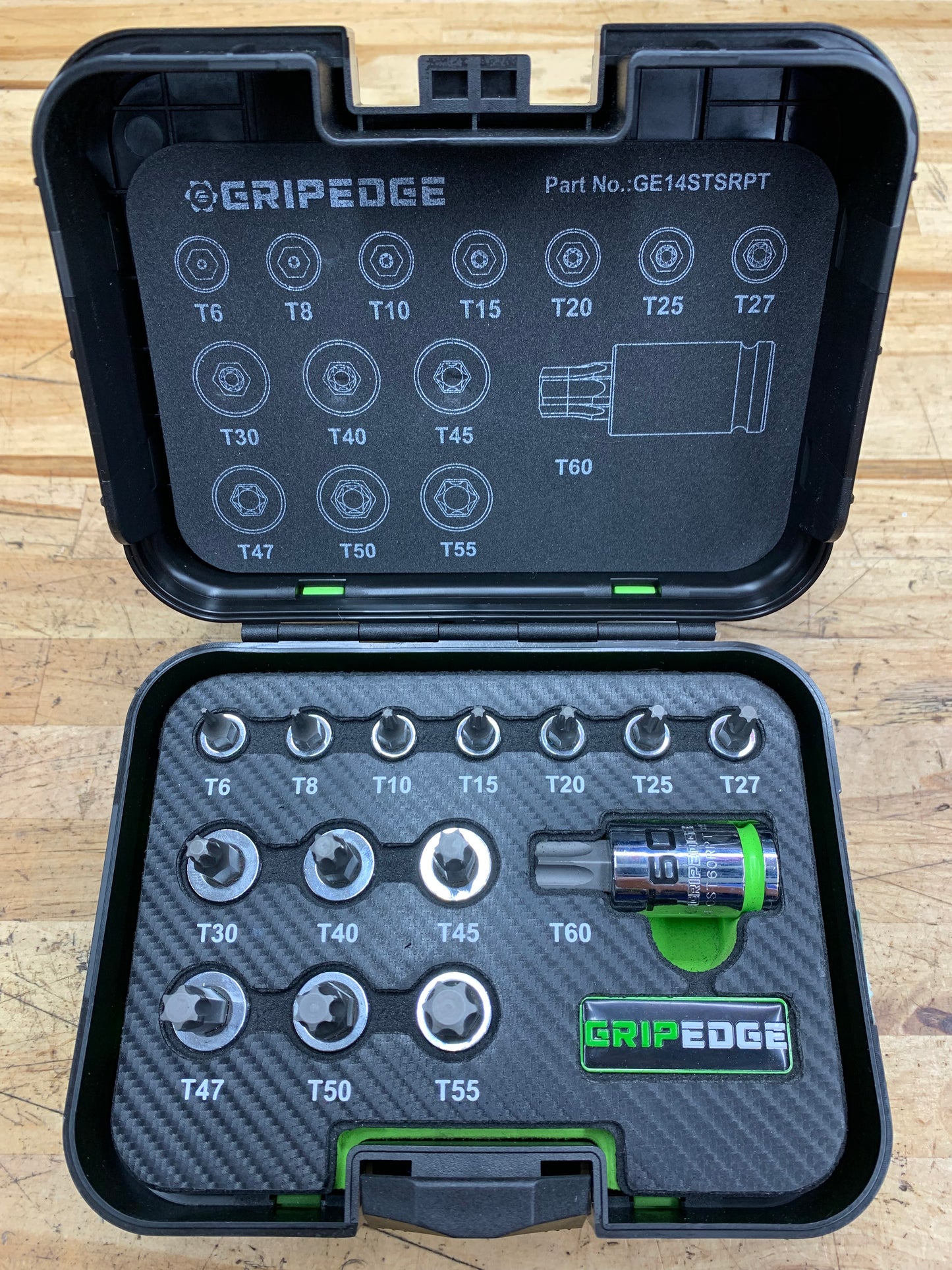 Grip Edge TORX Foam Socket Master Set Case 14pc GE14STSRPT