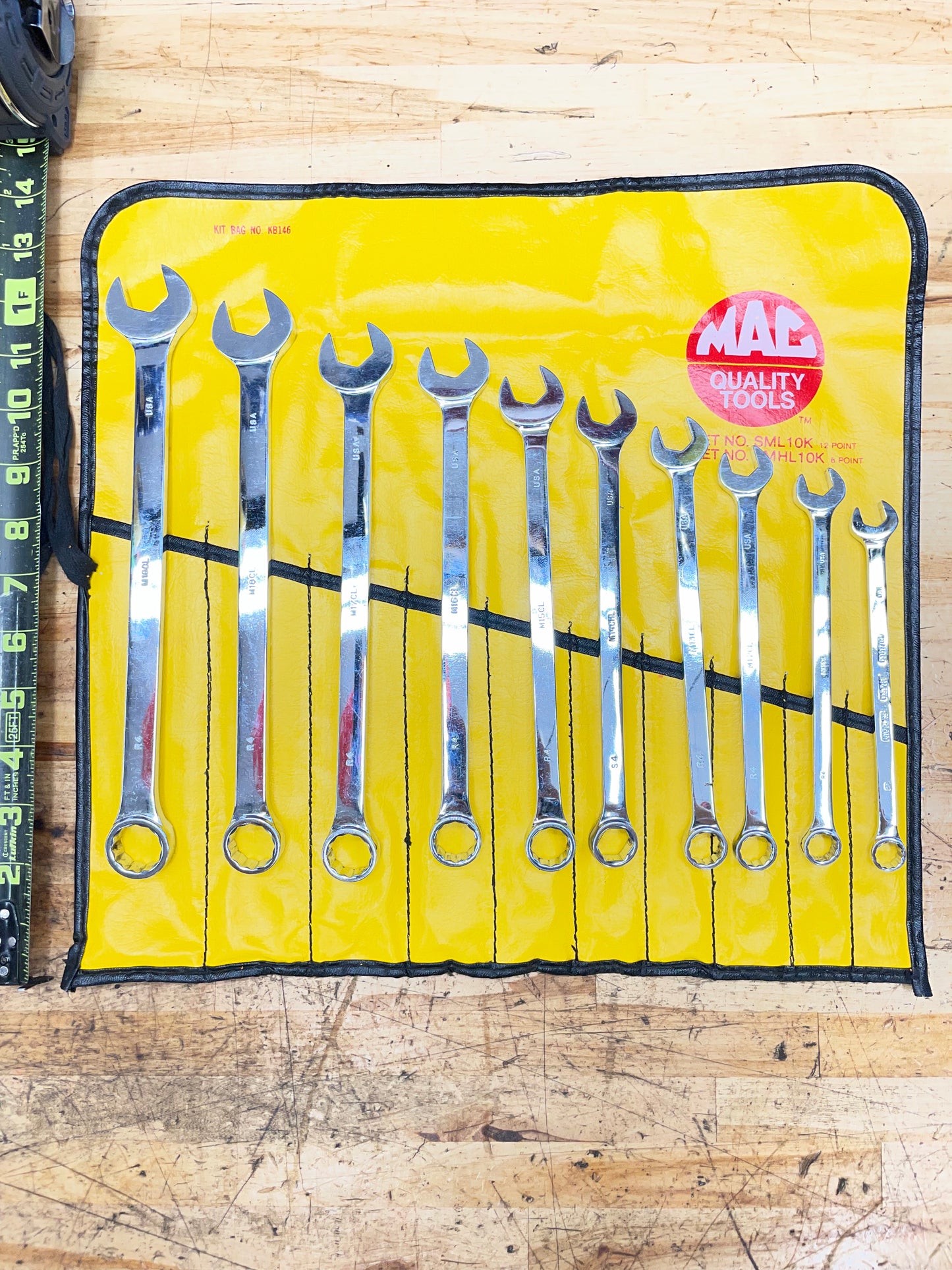 Mac Tools Metric Combo Wrench Set 10pc 10-19mm USA SML10K