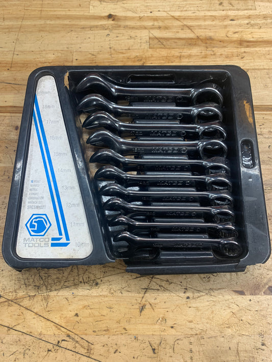 Matco Metric Stubby Wrench Set 10pc USA SRCSM102T