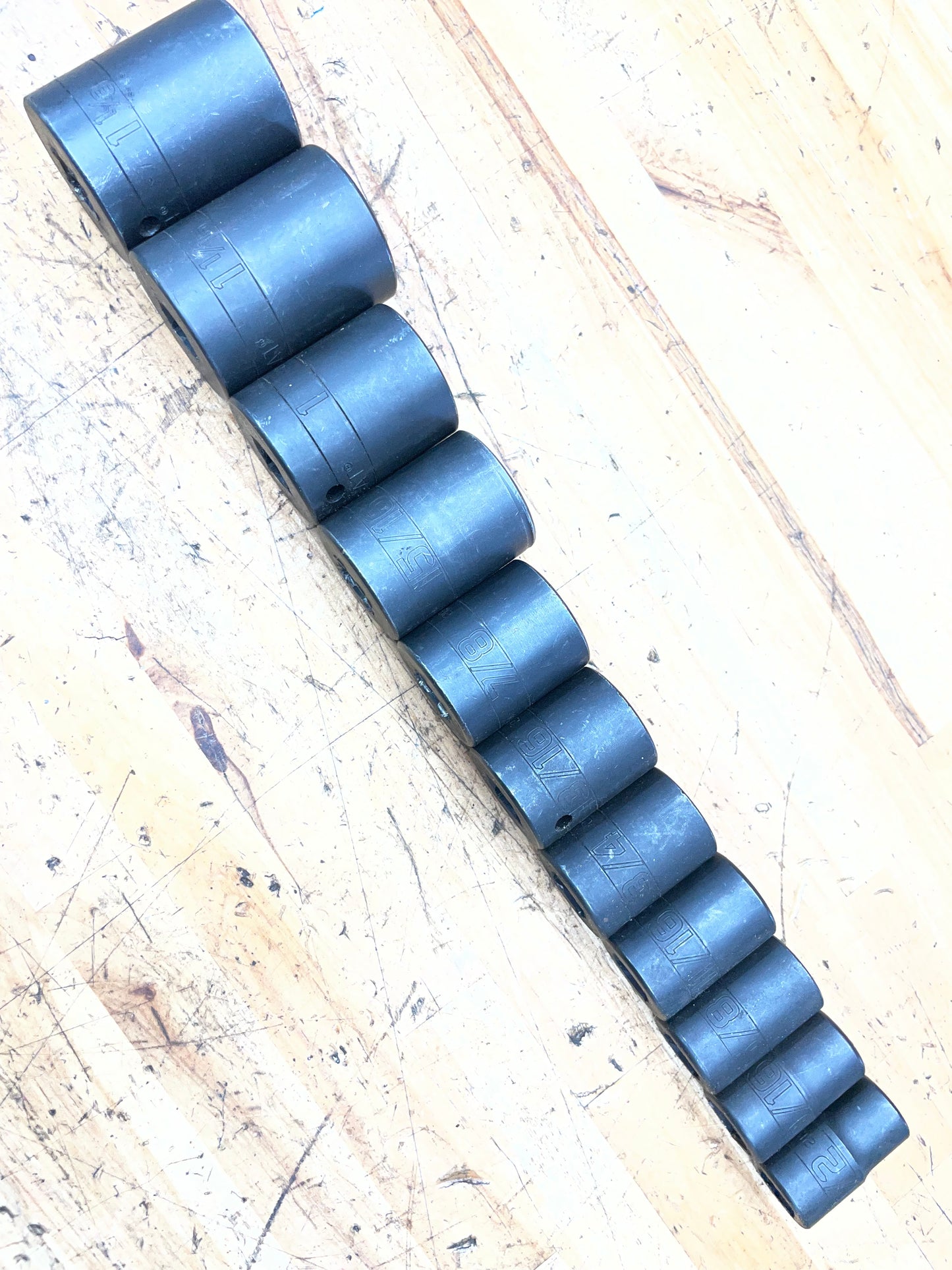 CAT by Snap On 1/2” SAE Impact Shallow Socket Set 11pc USA 1/2” to 1-1/8”