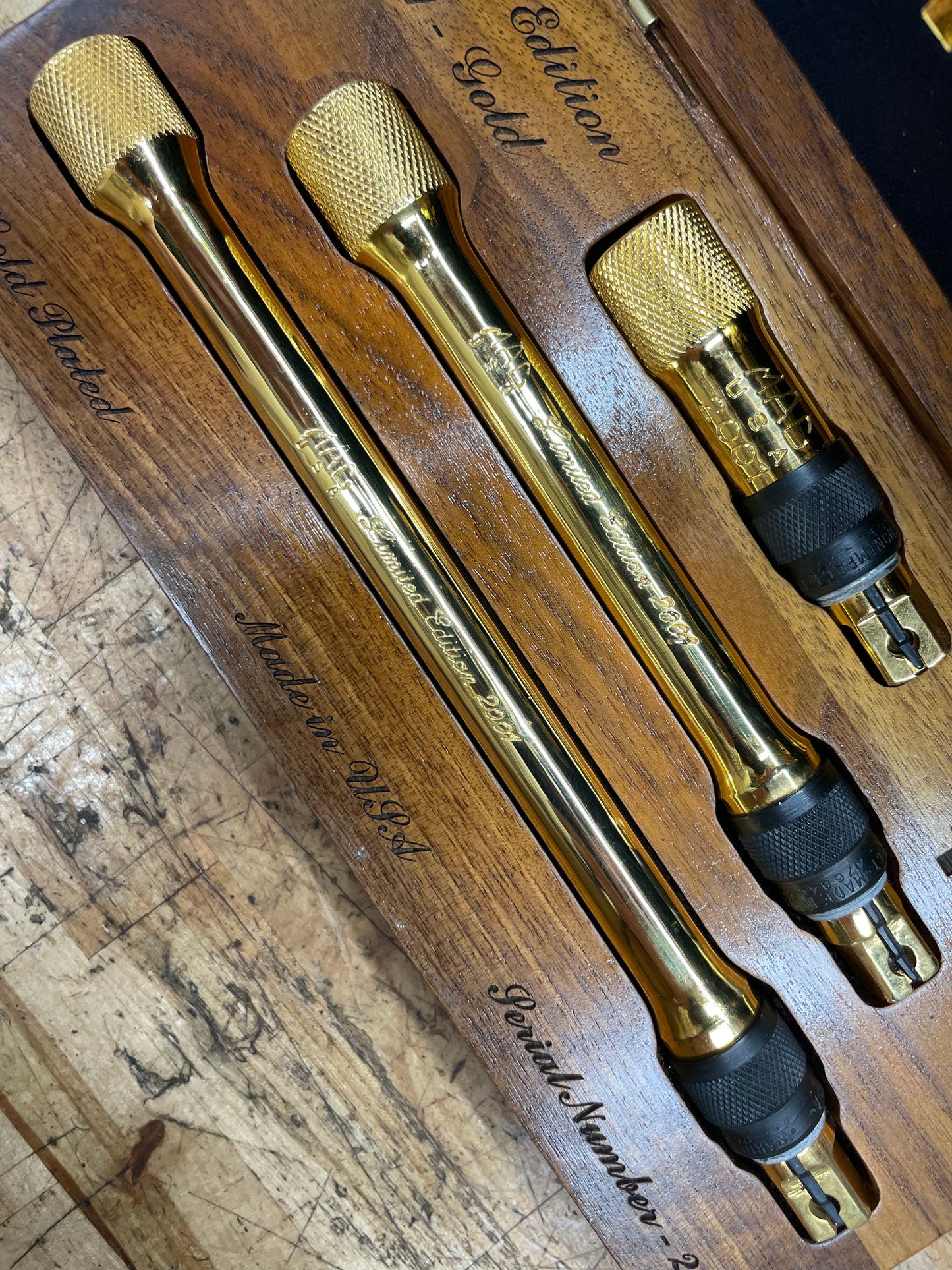 Mac Tools 2001 Limited Edition 24k Gold Plated Locking Extension Set USA 2001GOLD