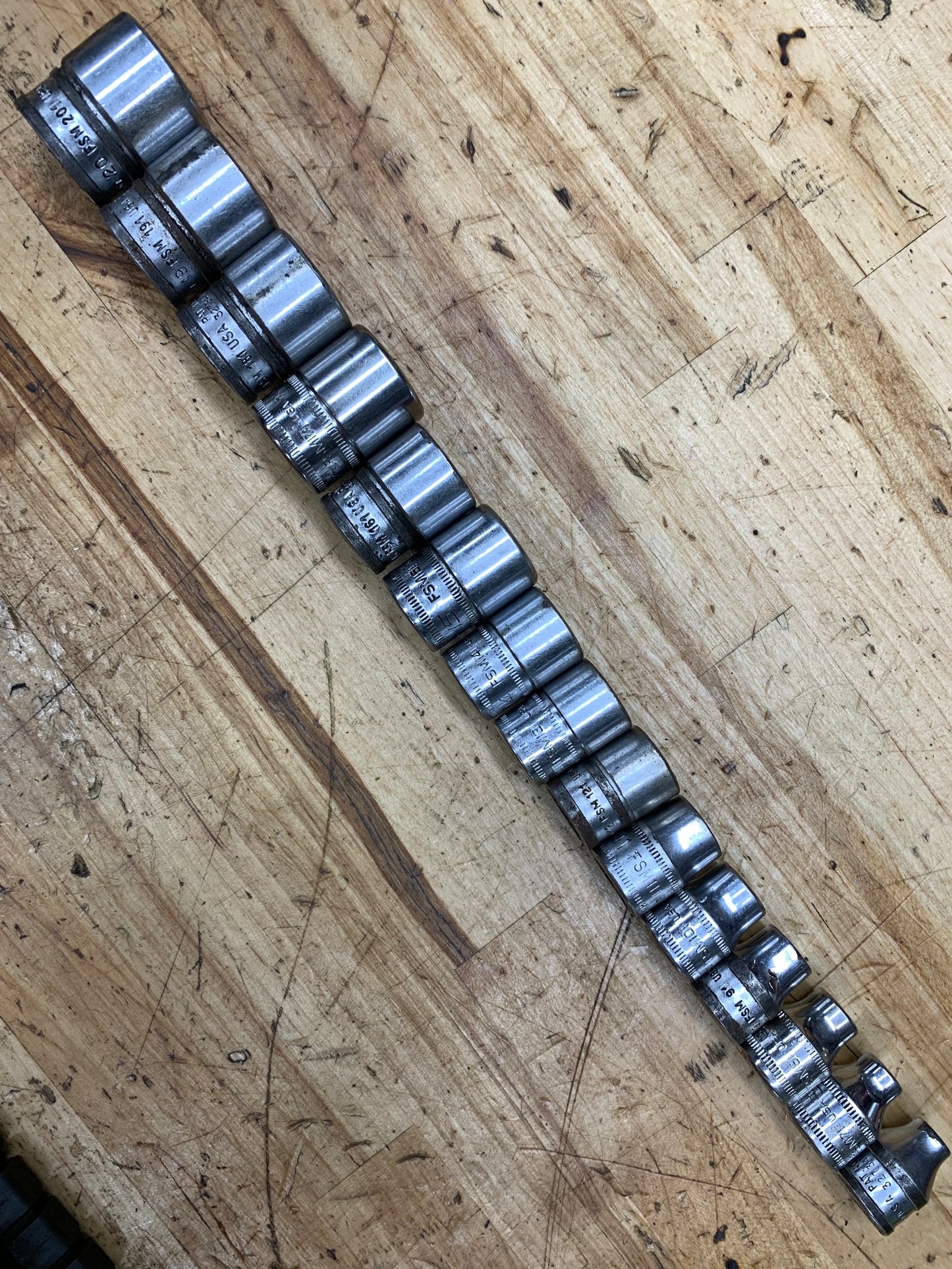 Snap On 3/8” Metric Shallow Socket Set 16pc. USA 6-20mm