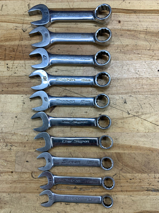 Snap On Stubby Wrench Set Metric 10pc 10-19mm OXIM710B