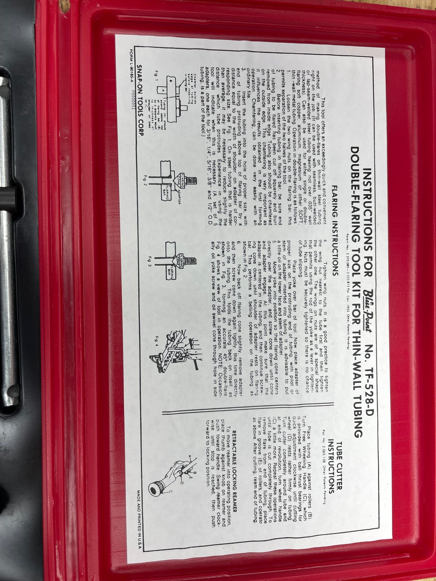 Blue Point Brake Double Flaring Tool Set NEW USA TF528D