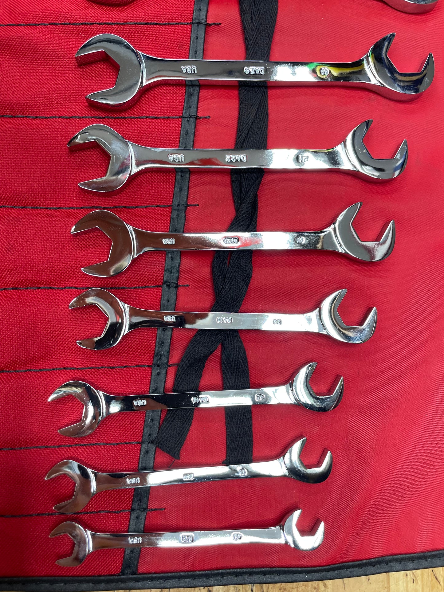 Mac Tools SAE Four Way Angle Open Wrench Set 11pc. 3/8”-1” LIKE NEW USA SDA11K