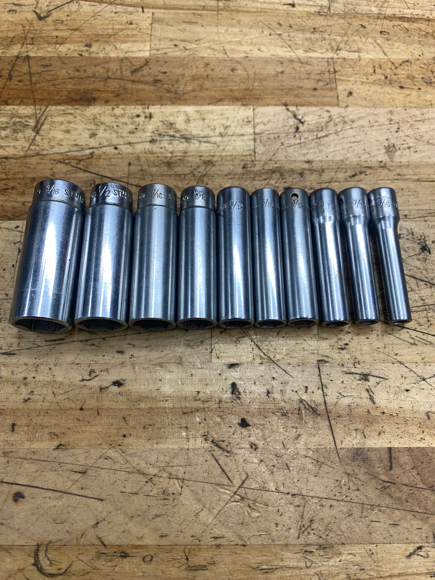 Snap On 1/4” SAE Deep Socket Set 10pc USA 110STMY