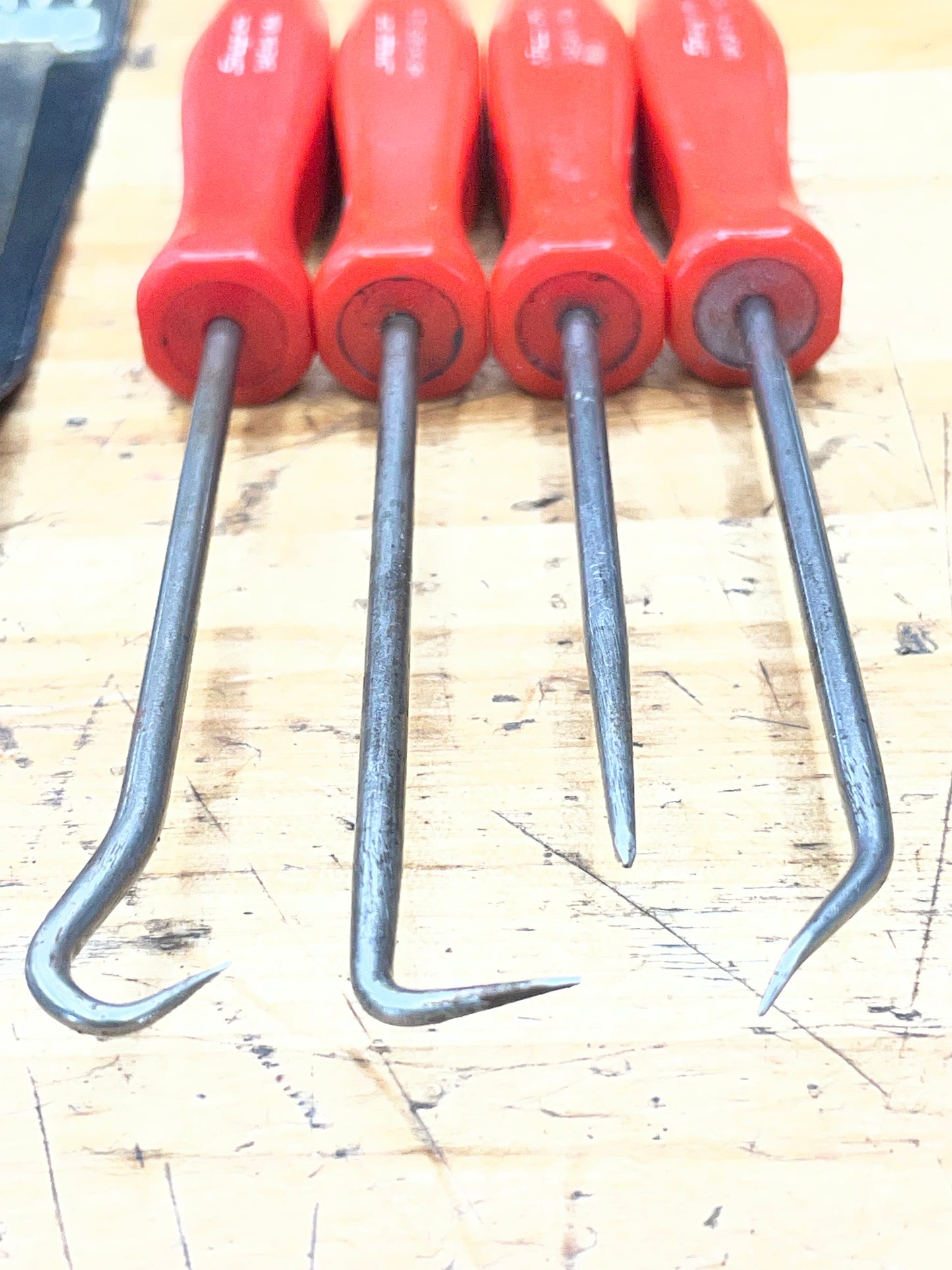Snap On 4pc Mini Pick Red Hard Handle Pouch Set USA ASA204A