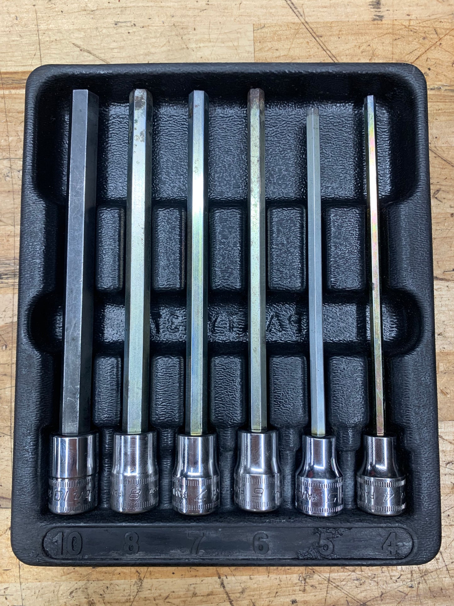 Snap On Metric Hex Key Socket Set 3/8" Extra Long 6pc USA 206EFAML