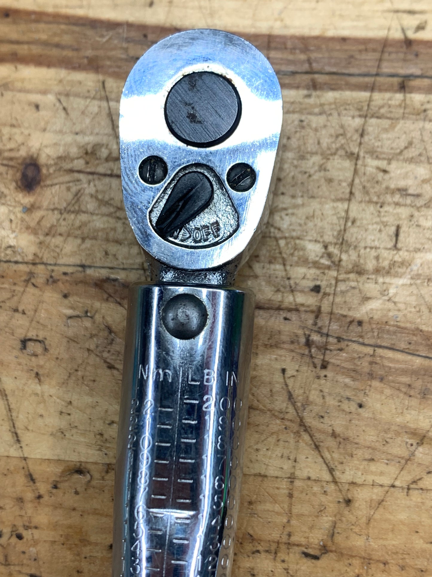 Snap On 1/4” Torque Wrench 30-200 in lb. USA QJR117C