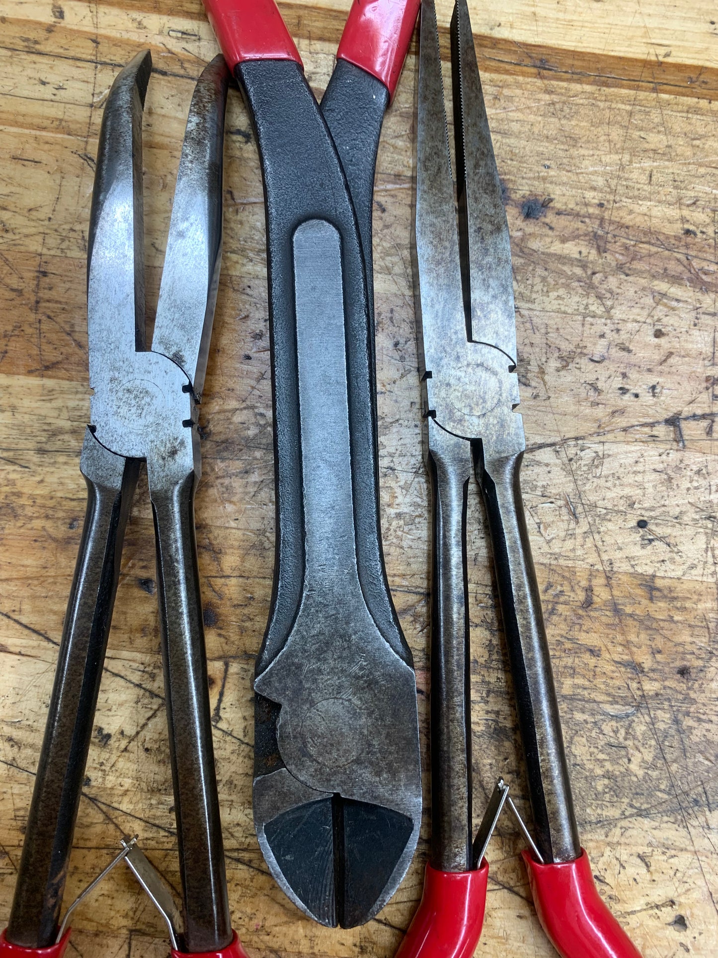 Mac Tools 3pc Long Plier Bundle: Duckbill, Bent Needle Nose, Side Cutters