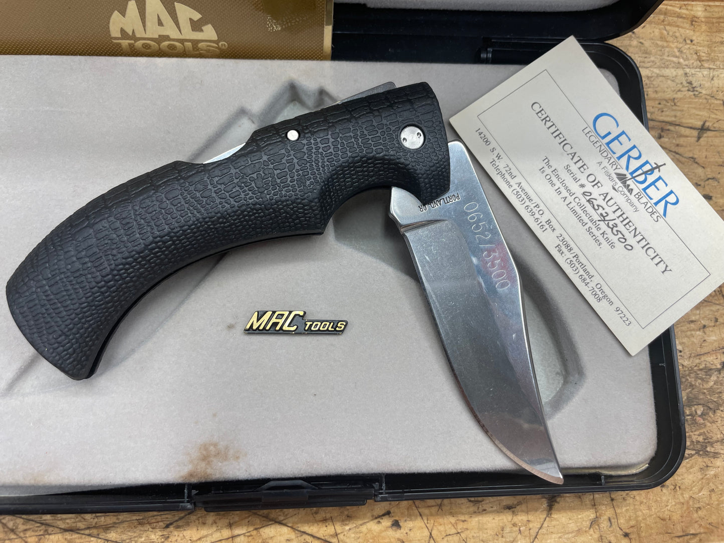 Vintage Gerber Mac Tools 54th Anniversary Commemorative Pocket Knife 1938-1992 Limited Edition #652/3500 w/ Case USA
