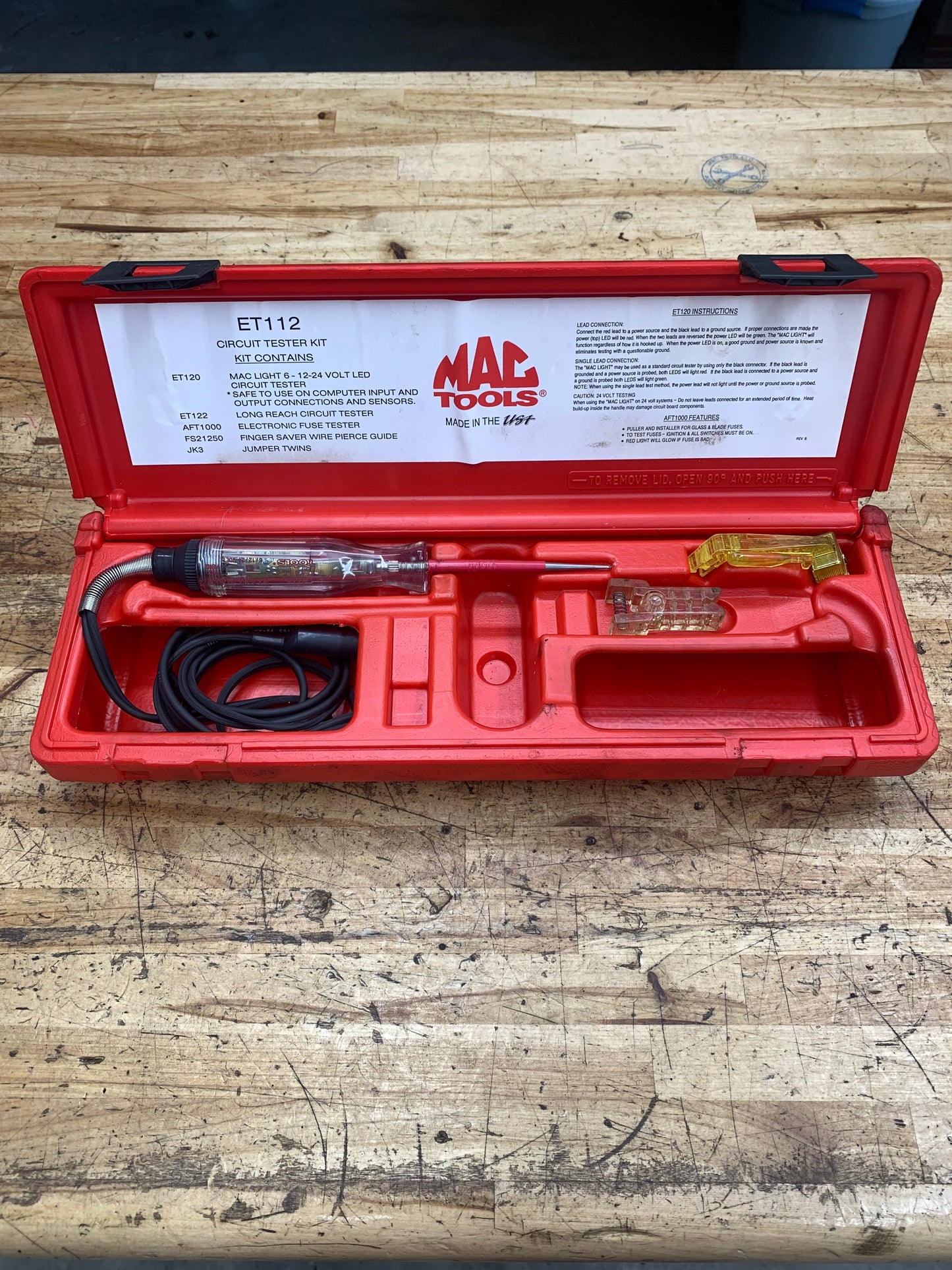 Mac Tools Test Light Kit USA ET112