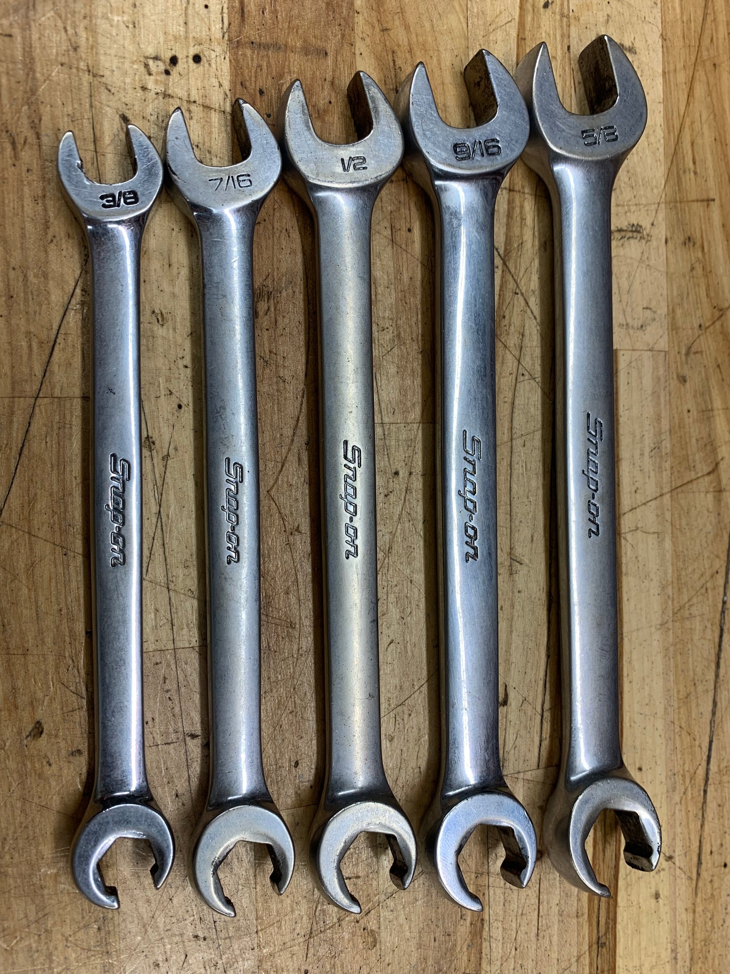 Snap On SAE Flare/Open wrench set 5pc RXFS605B