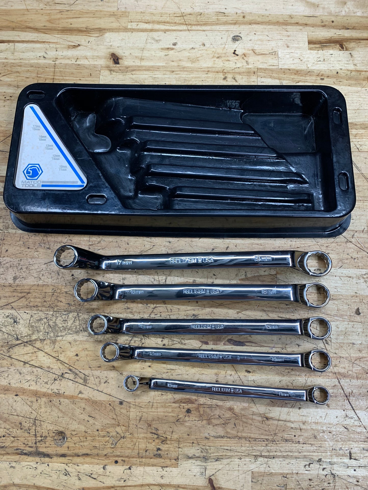 Matco Metric Deep Offset Box Wrench Tray Set USA SRBDLM5TA