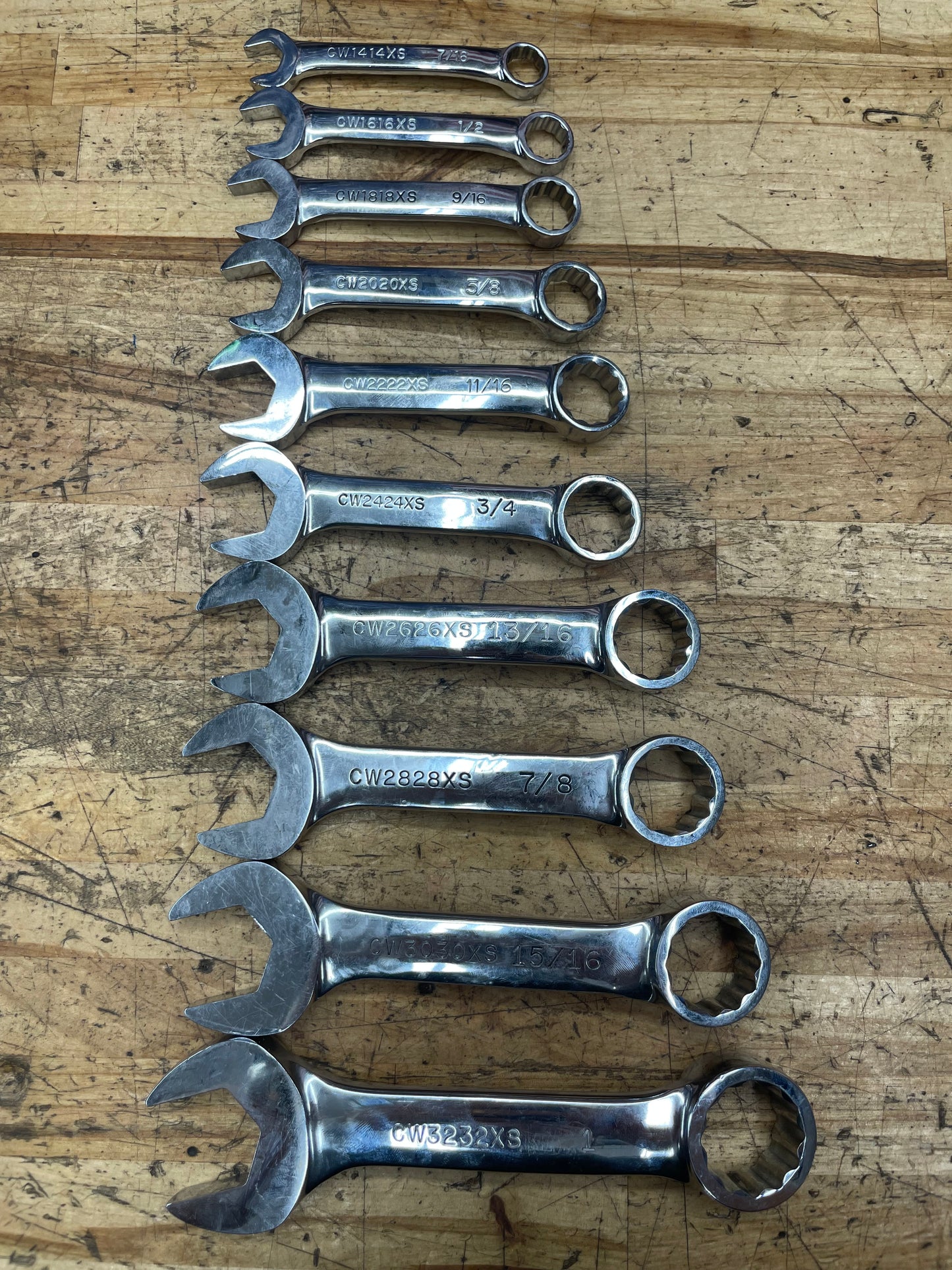 Cornwell SAE Stubby Combo Wrench Set 10pc 7/16”-1” USA WCXS110ST