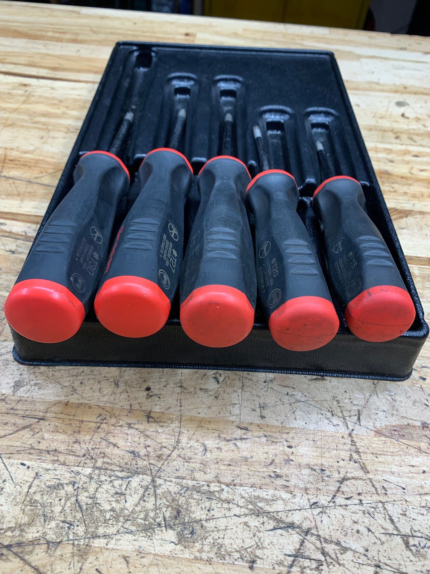 Snap On Soft Grip Vintage Torx Screwdriver Tray Set 5pc USA SGDTX50