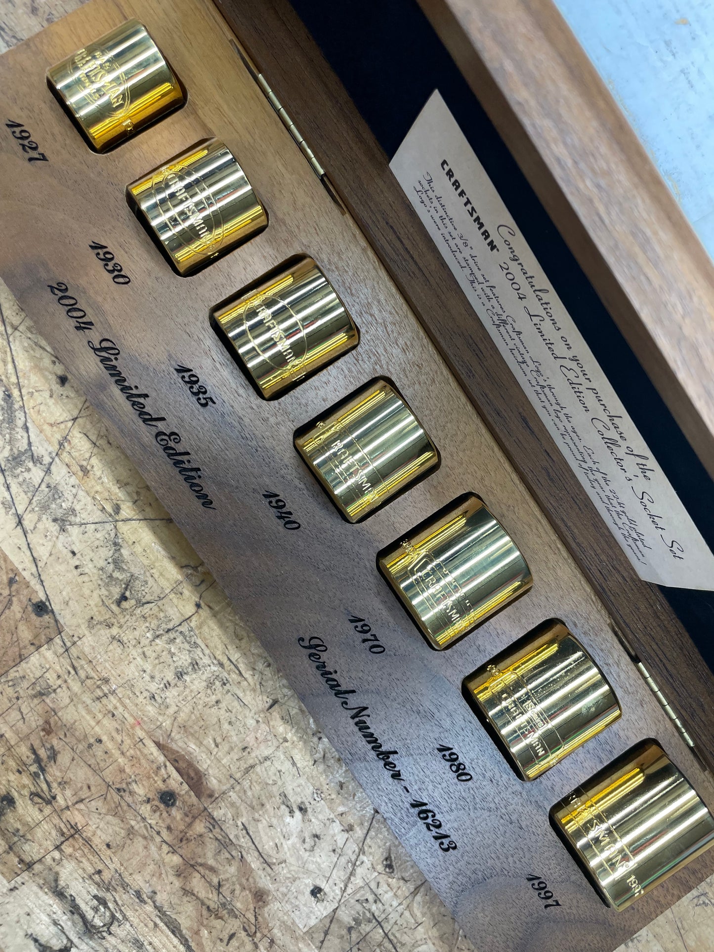Craftsman Tools 2004 Limited Edition 22k Gold Plated SAE Socket Set USA