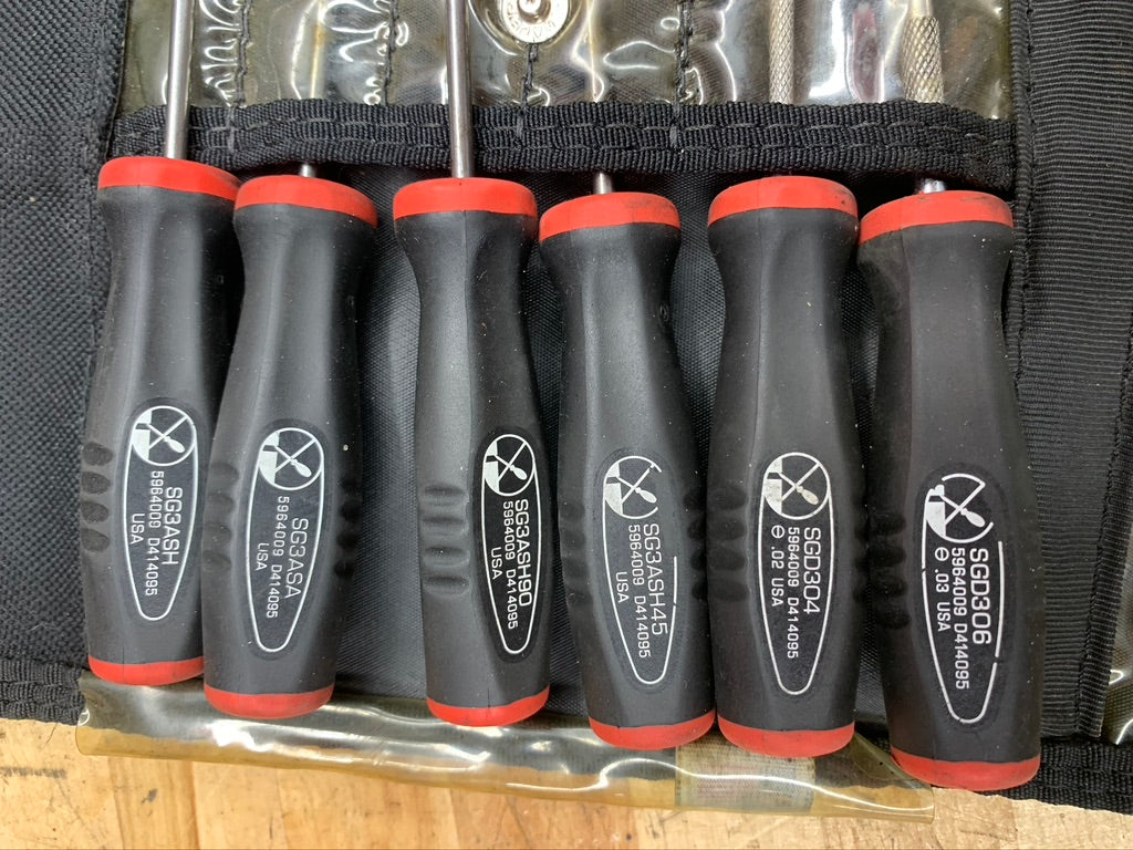 Snap On Grip Vintage Mini Picks, Screwdriver Pouch Set 12pc PAK562420