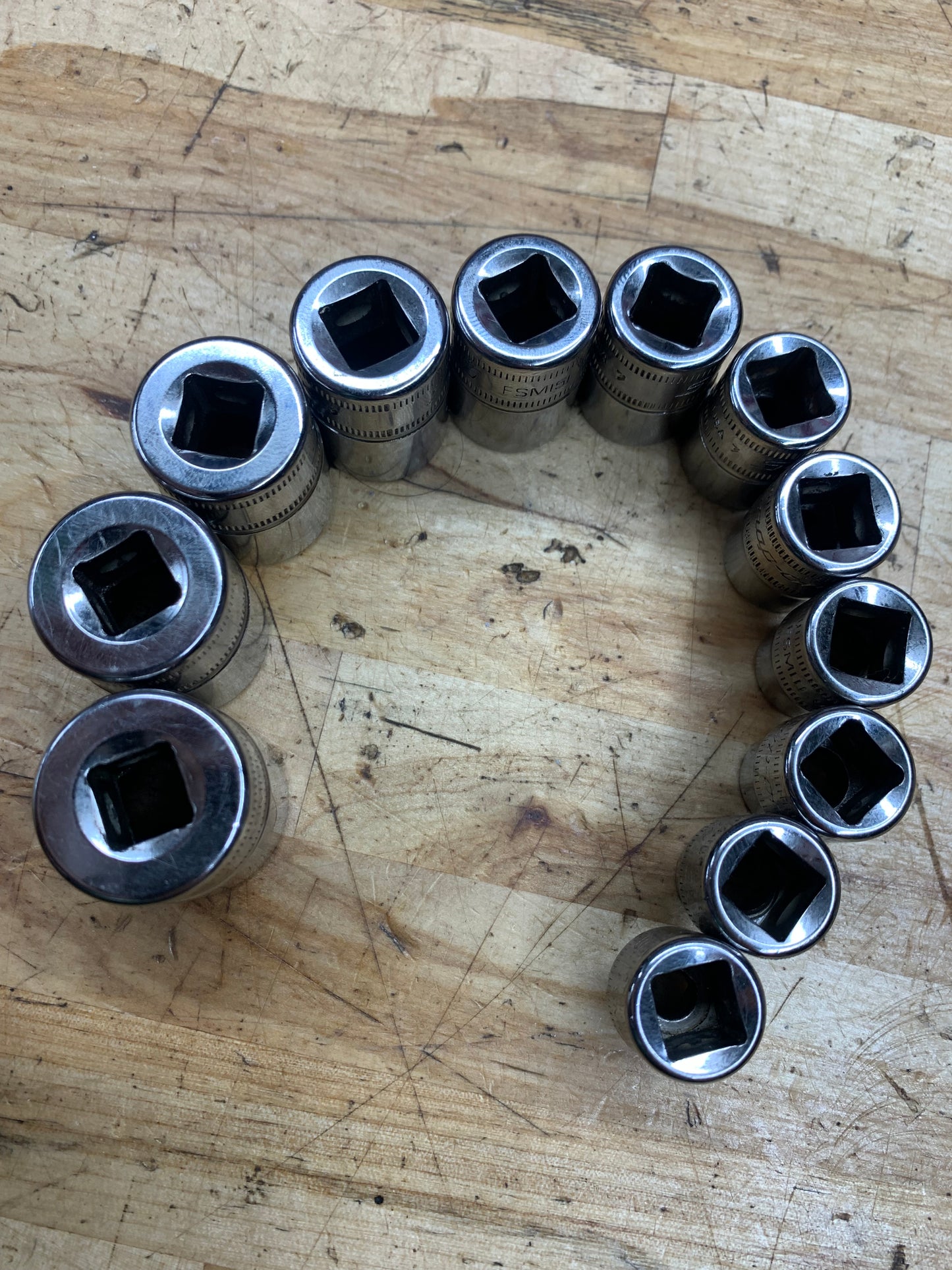 Snap On 3/8” Metric 12pc Shallow Socket Set 8-19mm USA 212FSMY