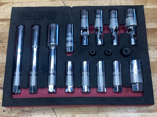 Matco Master Spark Plug Socket Set Foam SB13SP