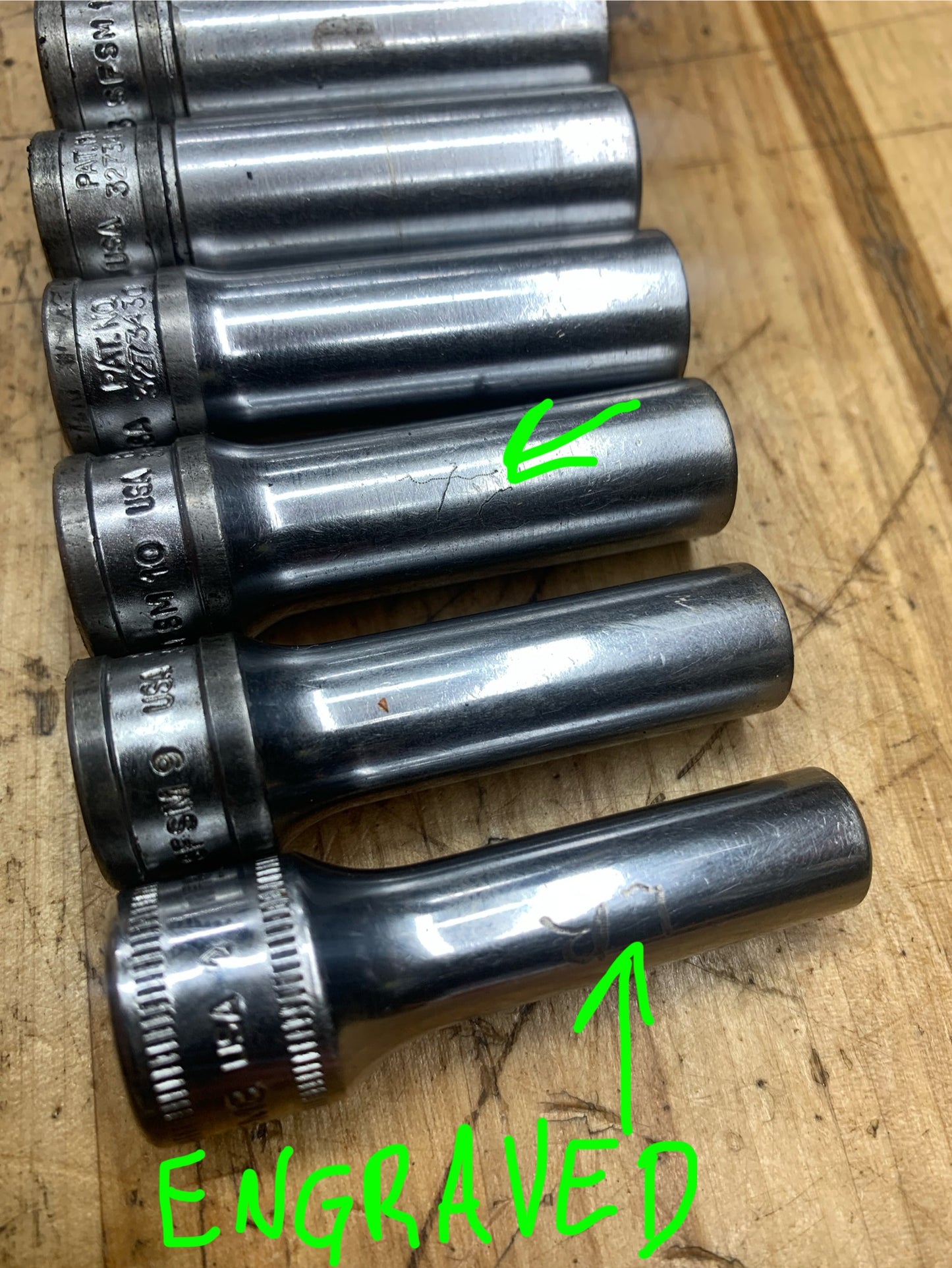 Snap On 3/8” Metric 12pc Deep Socket Set USA 212SFSMY