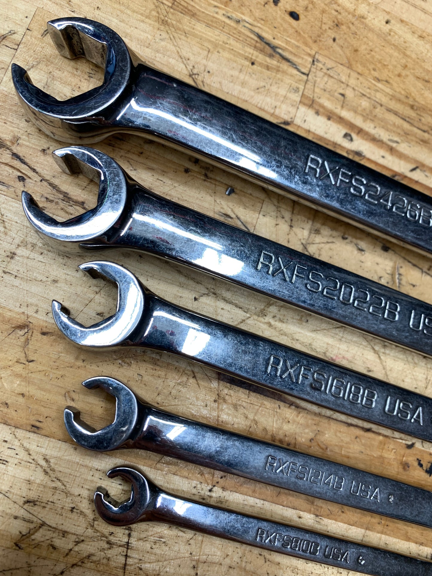 Snap On SAE Flare Wrench Set 5pc USA 1/4"-13/16" RXFS605B