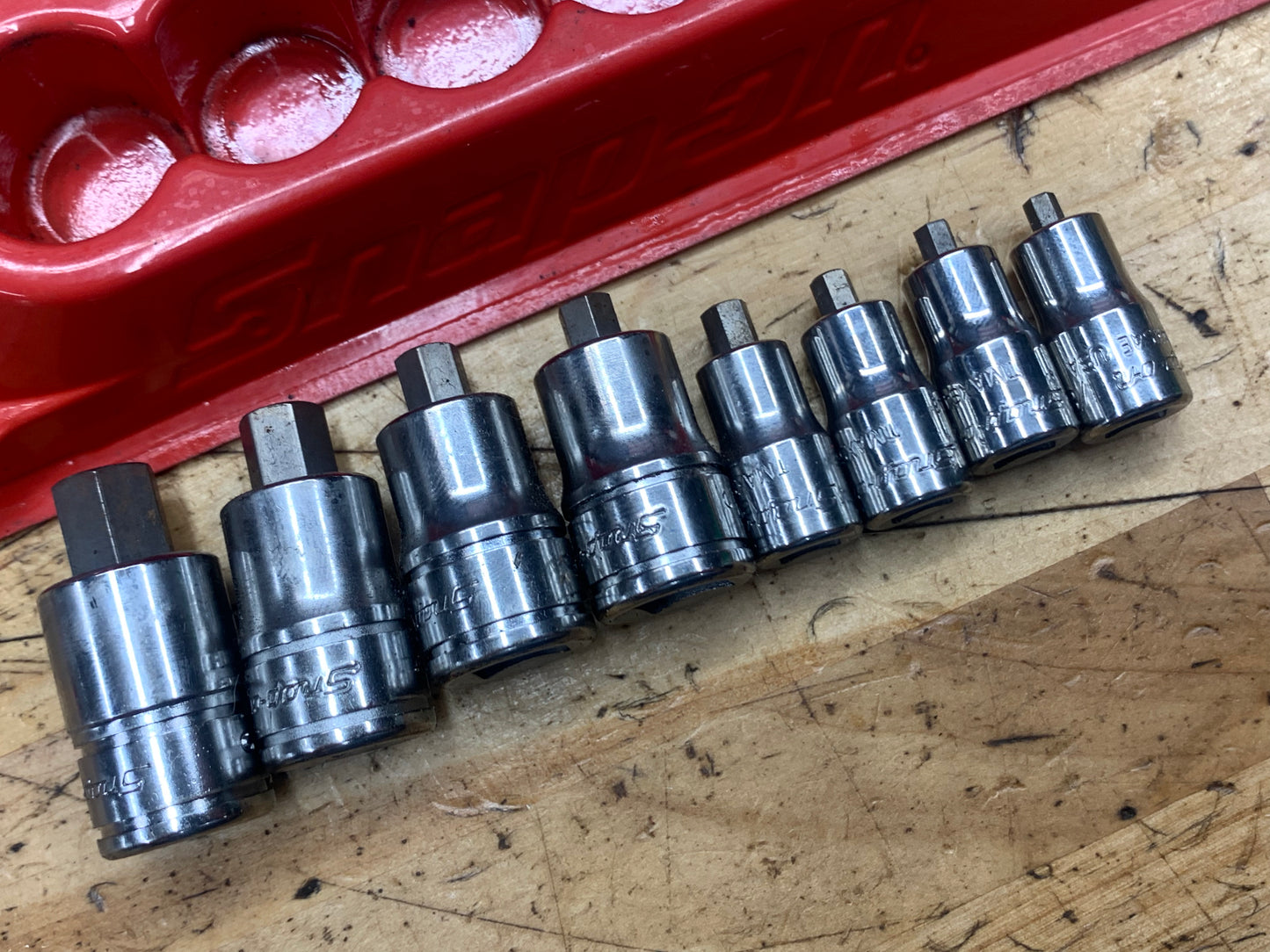 Snap On SAE Stubby Hex Allen Socket Set 8pc USA 208EFTAXSY