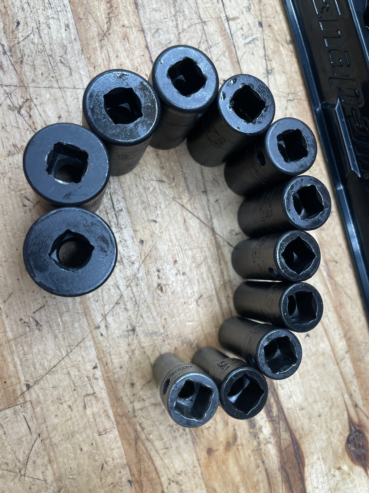 Snap On 3/8” Metric Semi Deep Impact Socket Set 12pc 8-19mm USA 212IMFMSYA