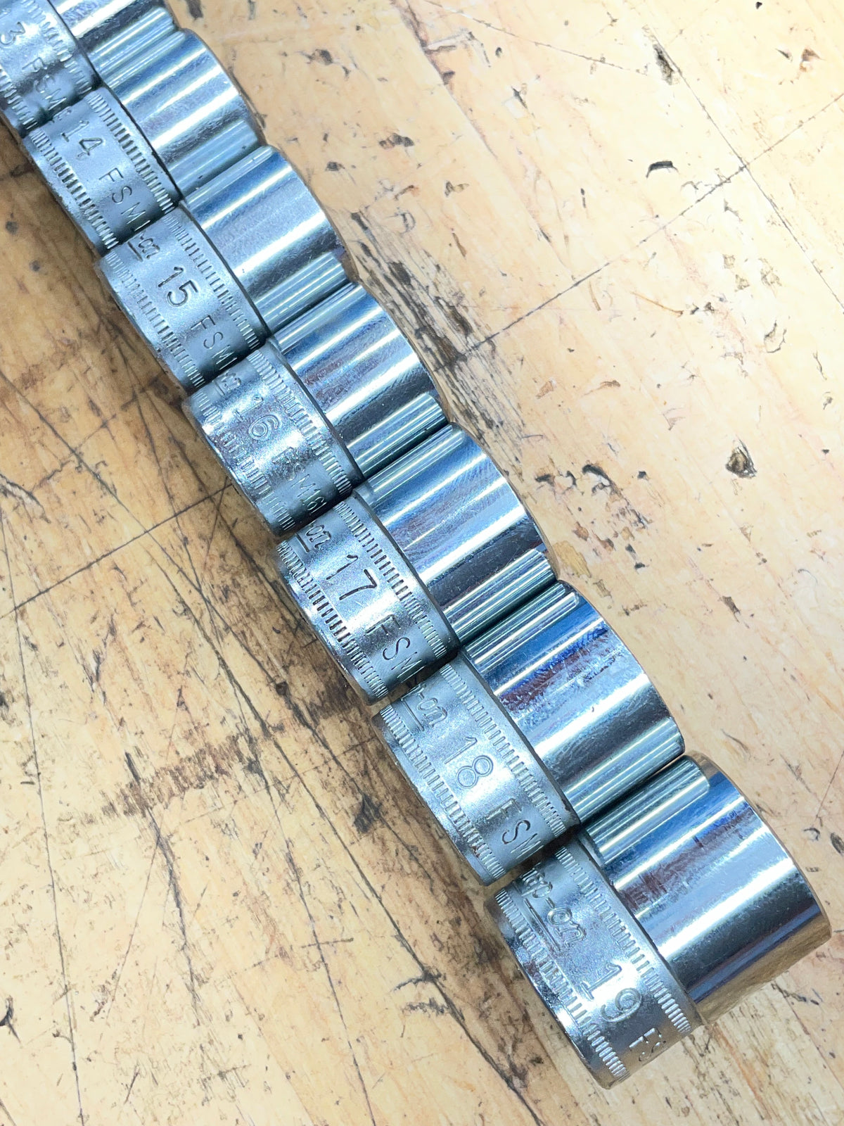 Snap On 3/8” Metric Shallow Socket Set 8-19mm 12pc USA 212FSMY