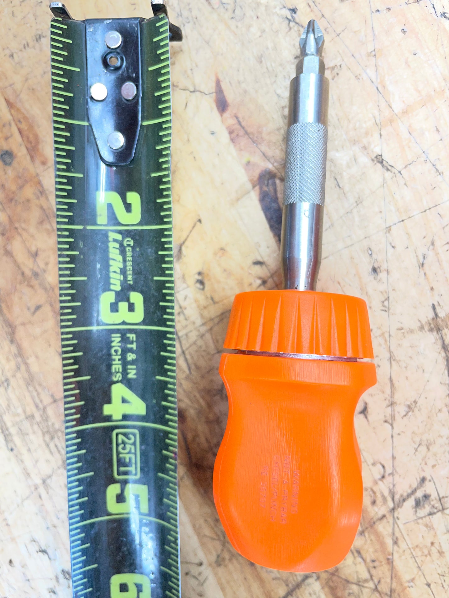 Snap On Stubby Ratcheting Screwdriver Orange Hard Handle USA BRAND NEW SSDMR1A