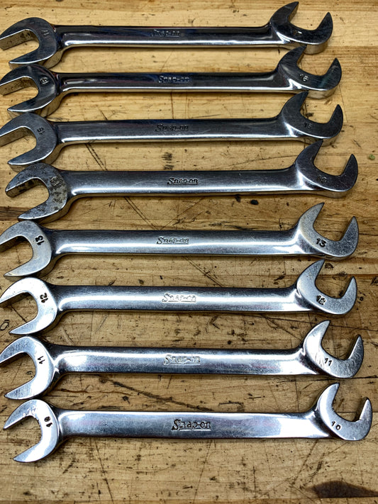 Snap On Metric Four Way Angle Open Wrench Set 8pc USA 10-17mm